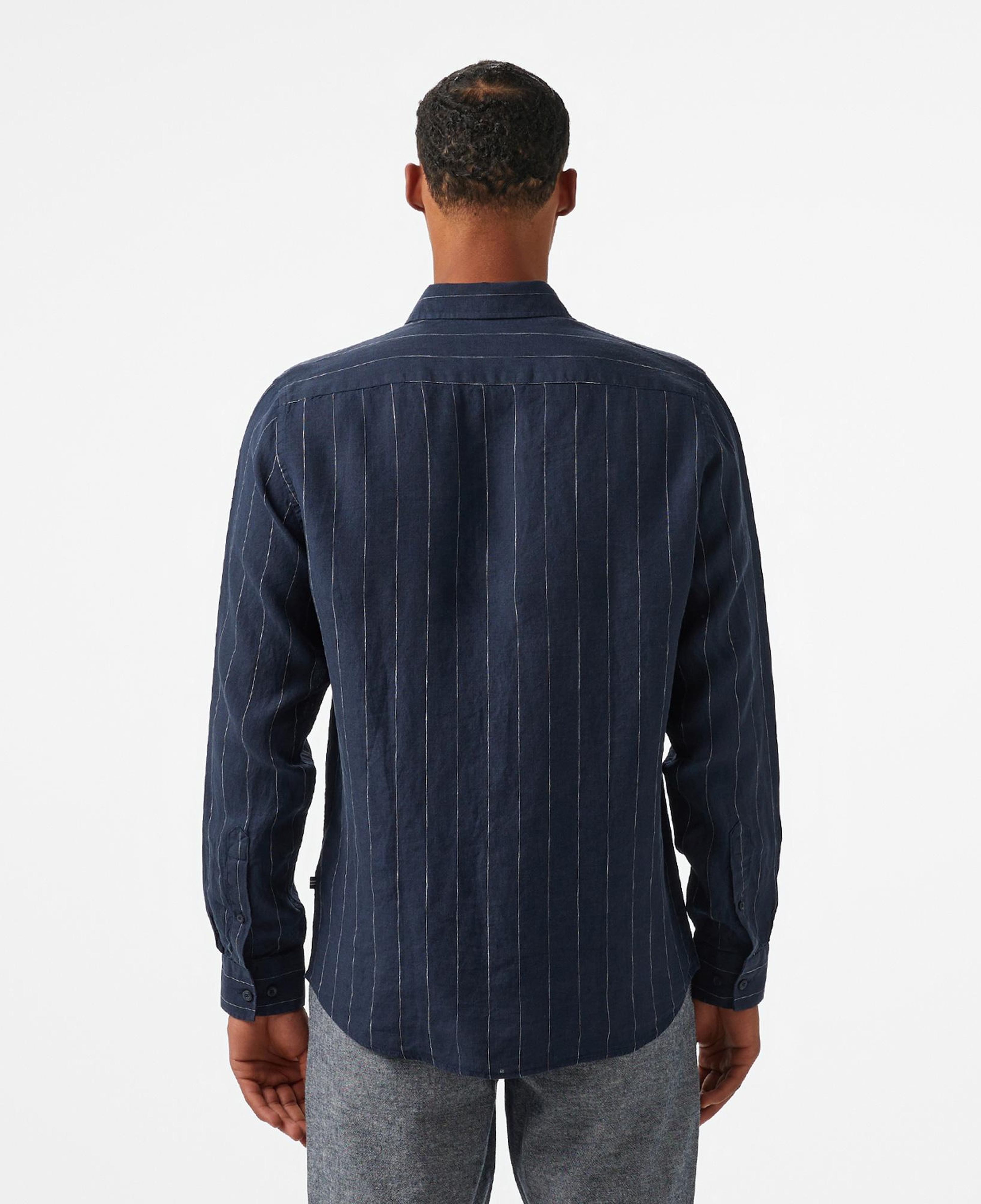 Nautica Erkek Lacivert Classic Fit Çizgili Gömlek
