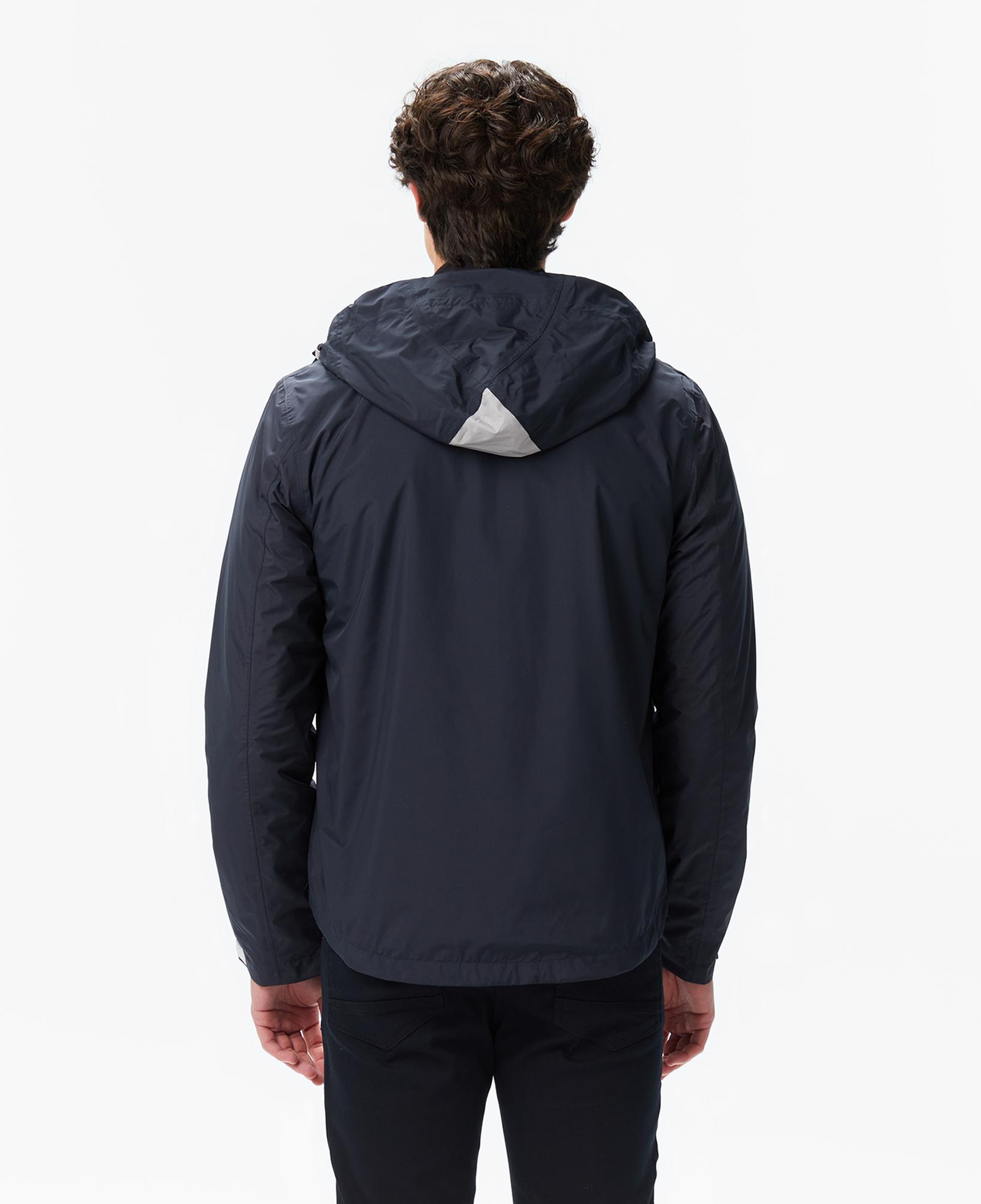 Nautica Erkek Siyah Regular Fit Kapüşonlu Su Geçirmez Yağmurluk