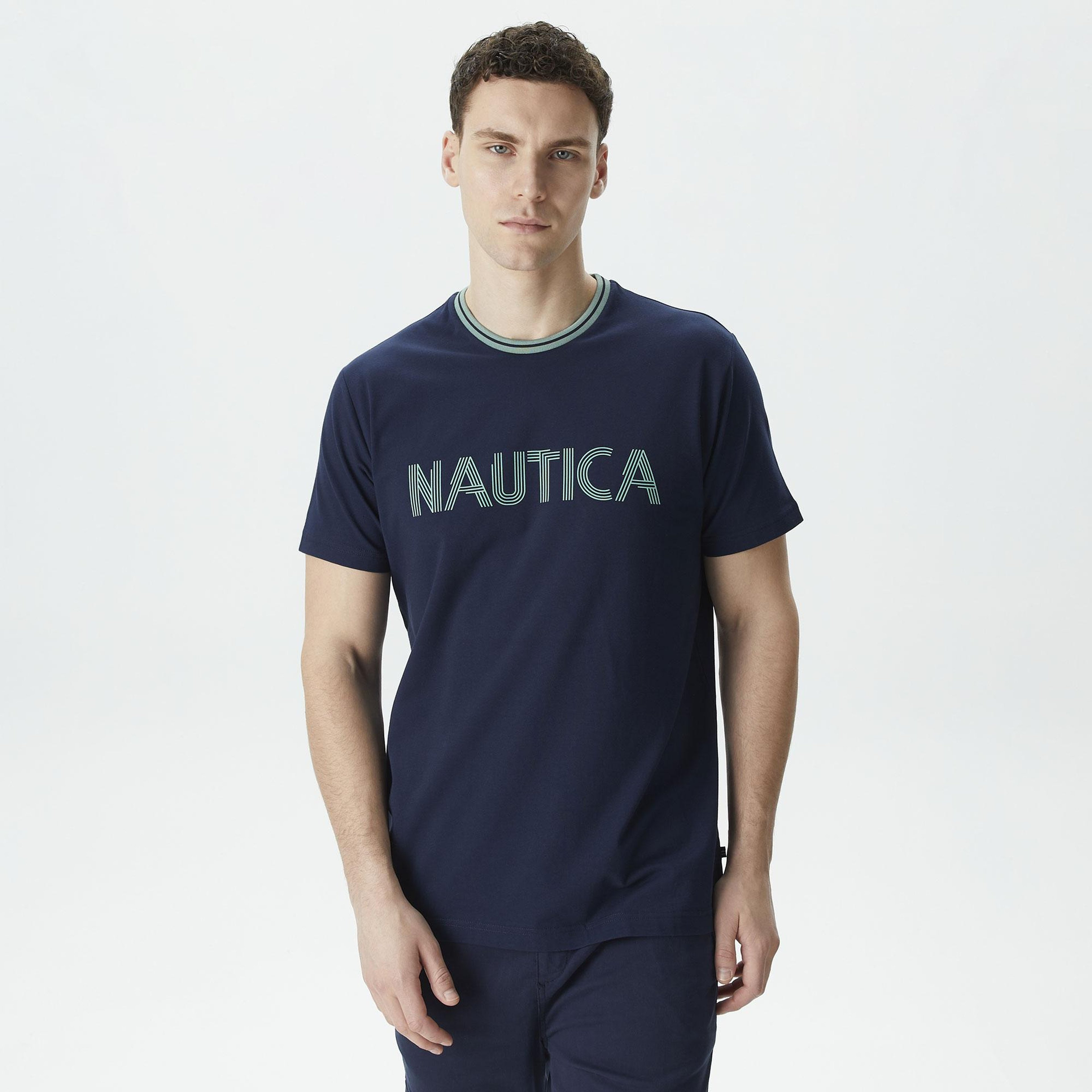 Nautica Erkek Lacivert Standart Fit T-Shirt