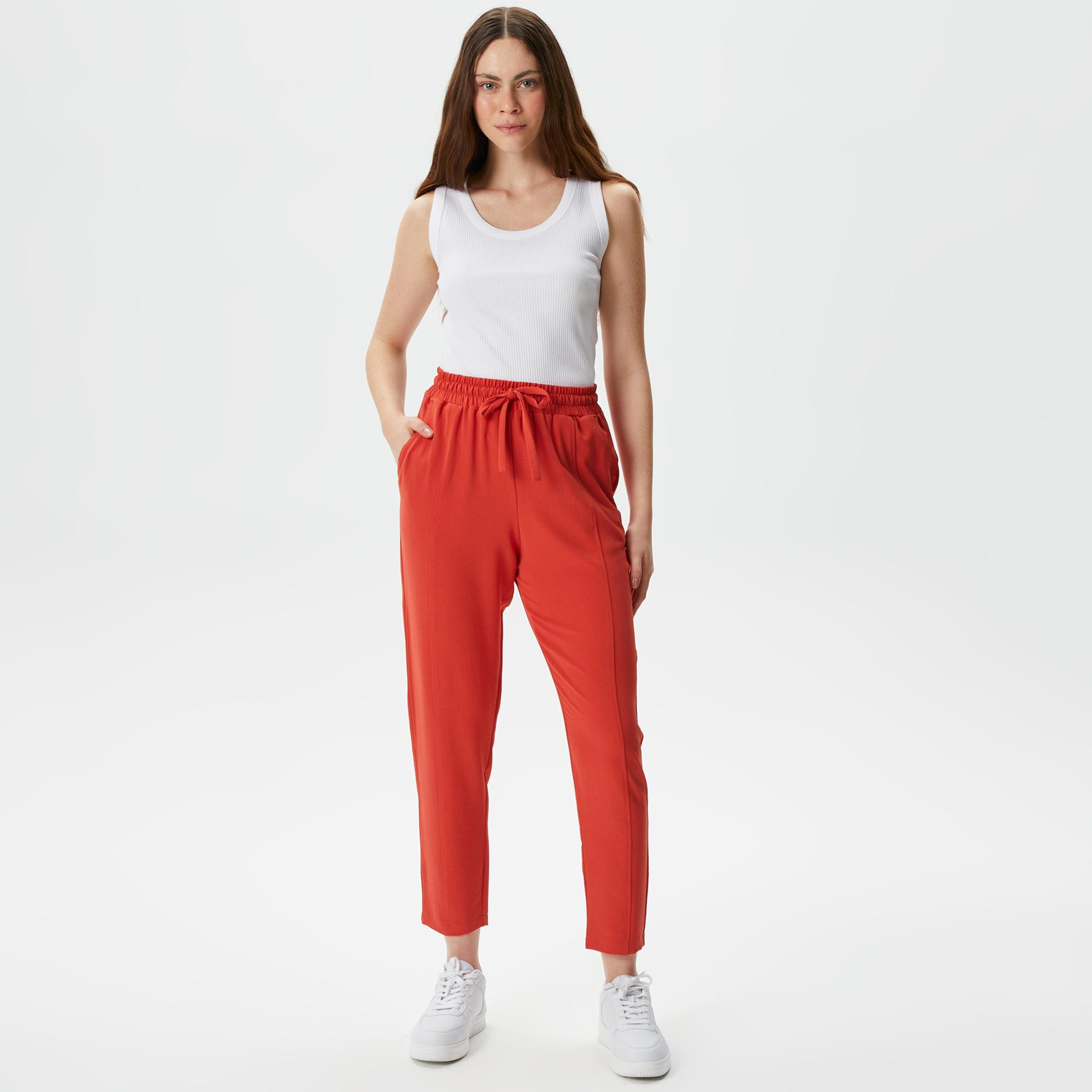 Nautica Kadın Kırmızı Relaxed Fit Pantolon
