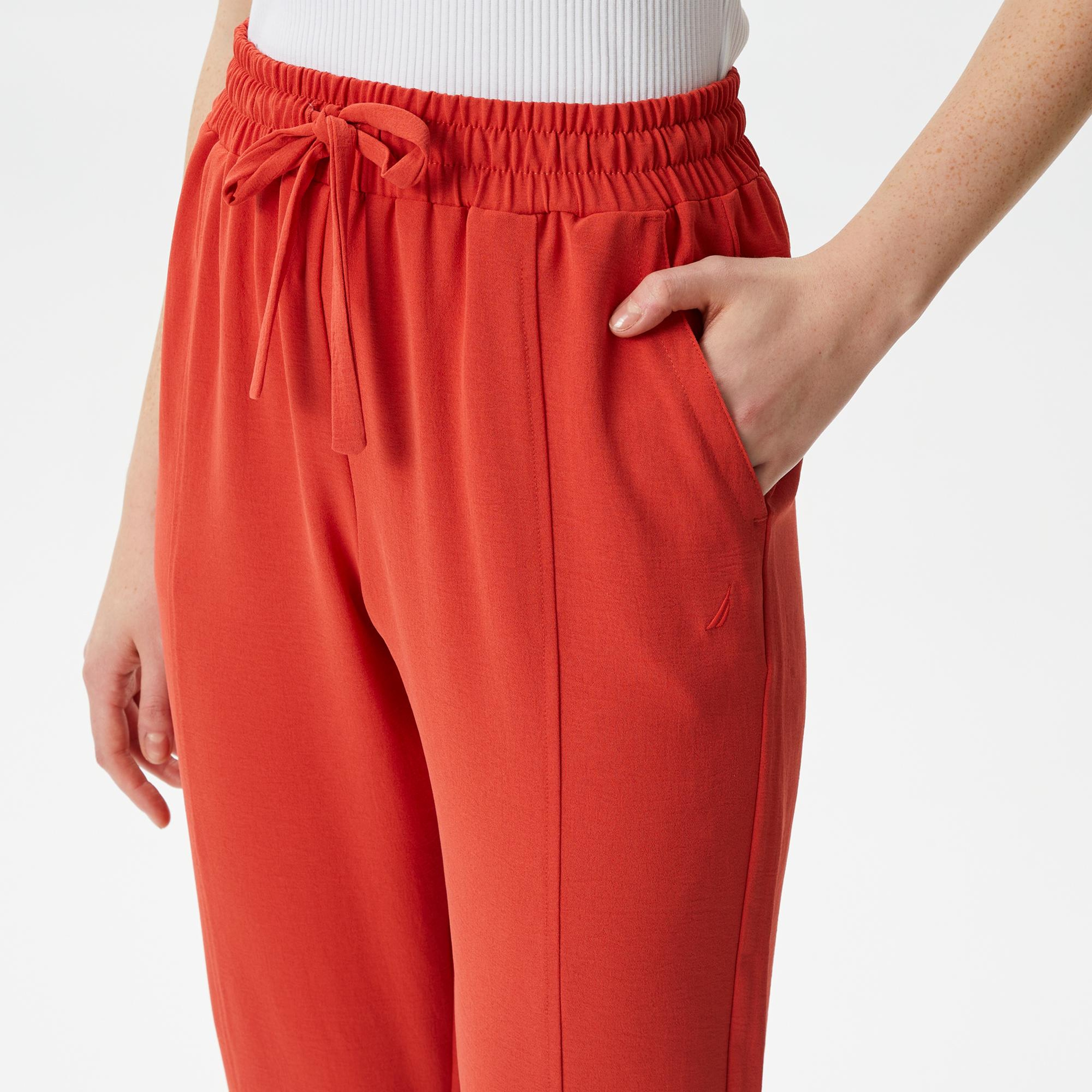 Nautica Kadın Kırmızı Relaxed Fit Pantolon
