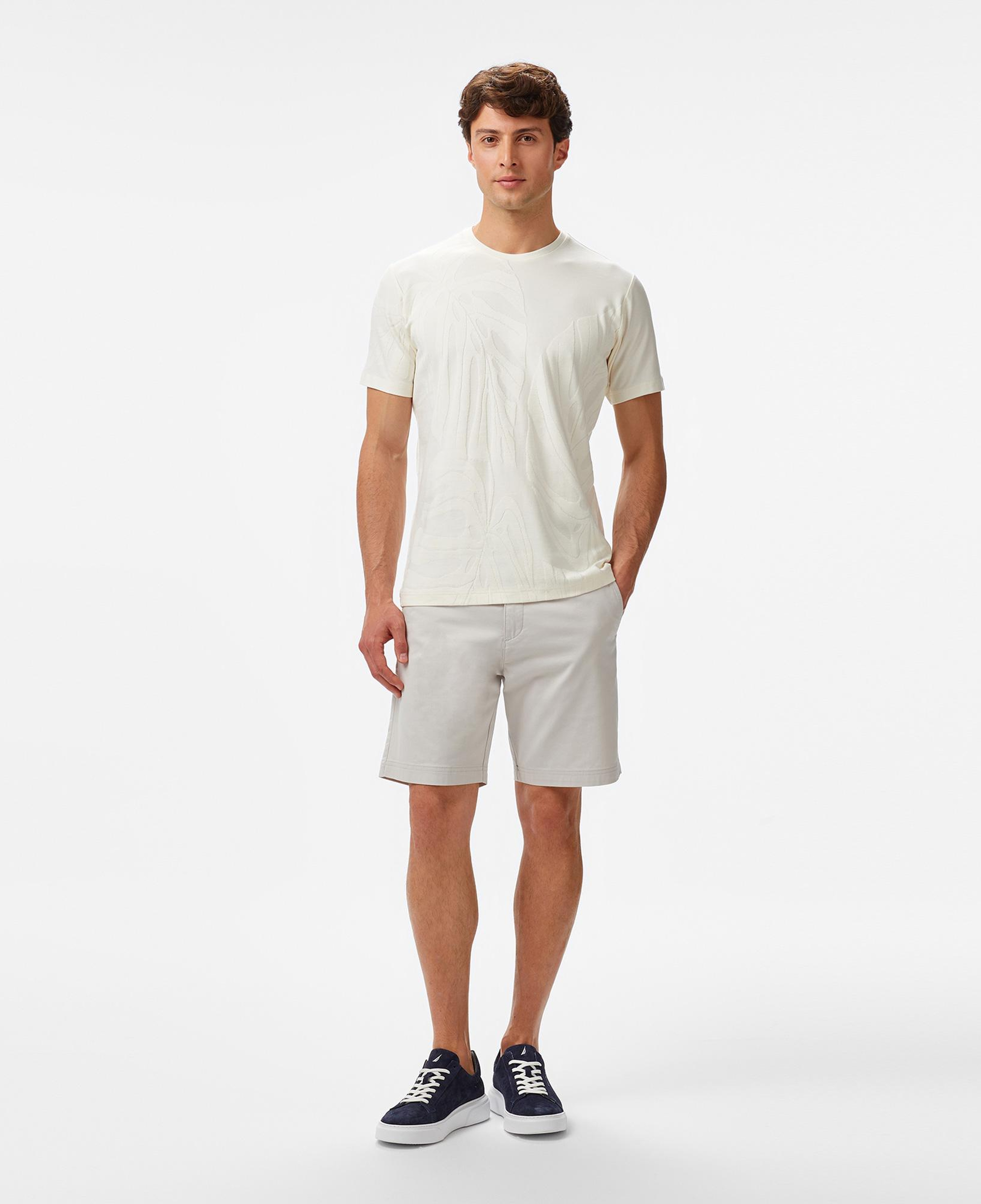 Nautica Erkek Krem Regular Fit Desenli T-Shirt