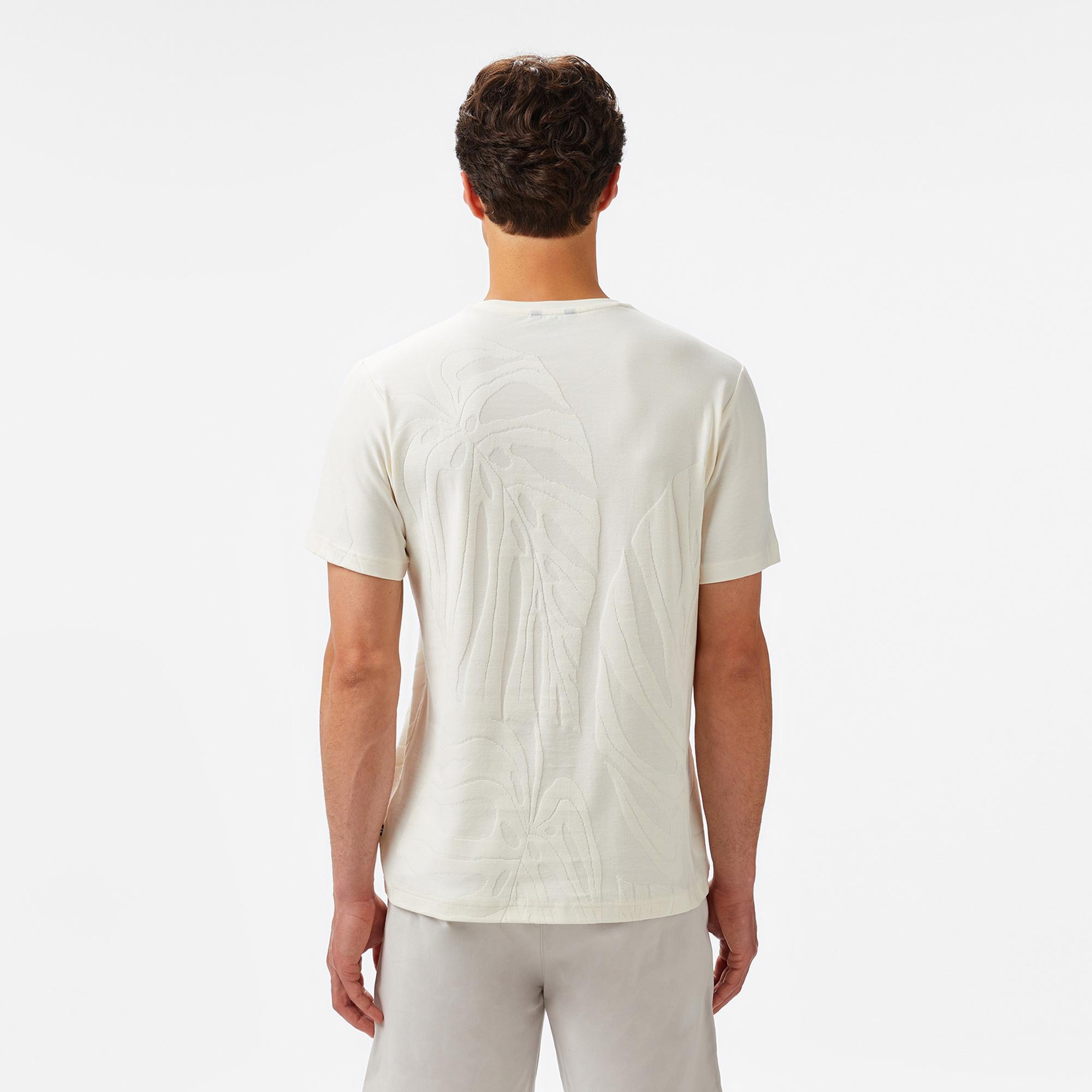 Nautica Erkek Krem Regular Fit Desenli T-Shirt