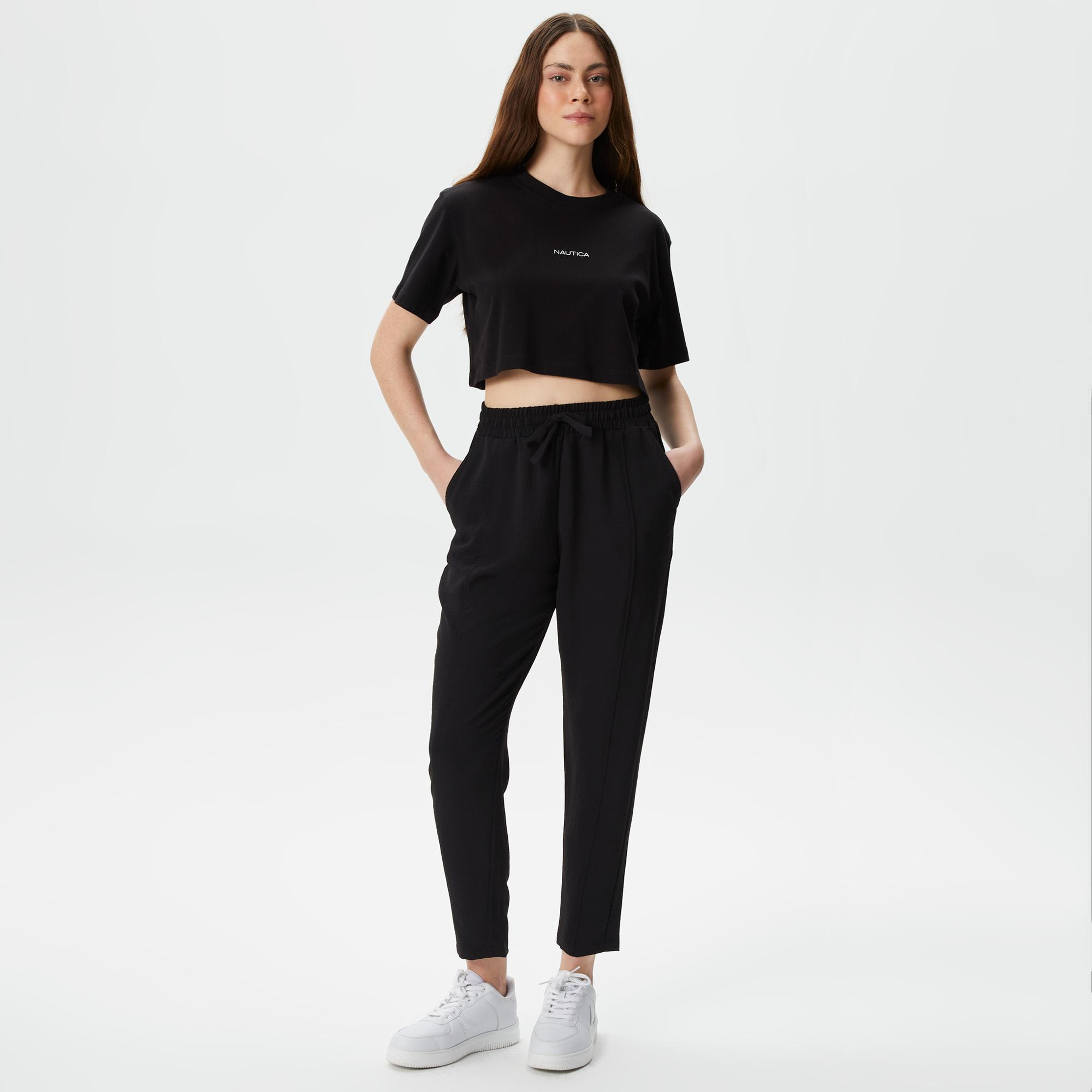 Nautica Kadın Siyah Relaxed Fit Pantolon