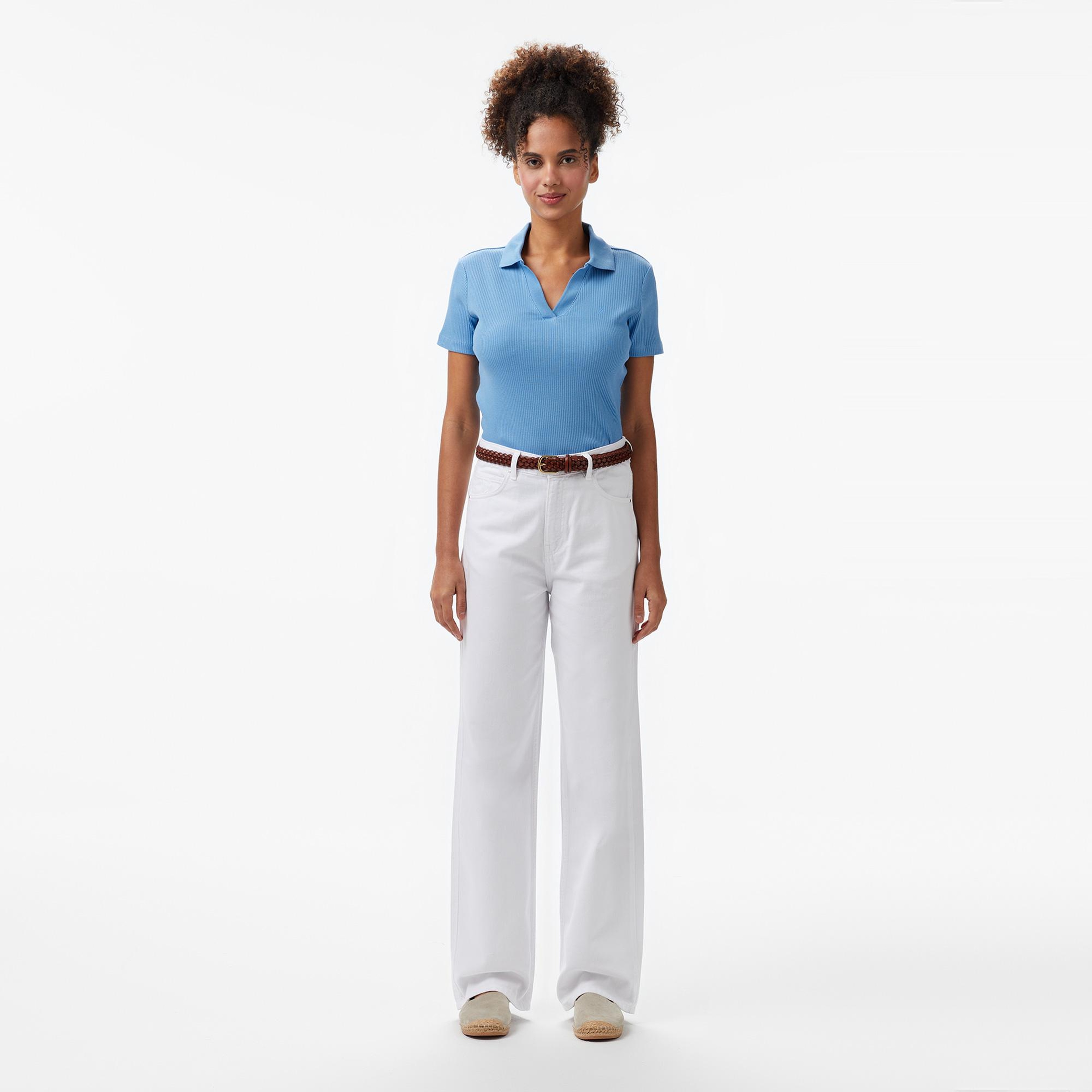 Nautica Kadın Beyaz Straight Fit Pantolon