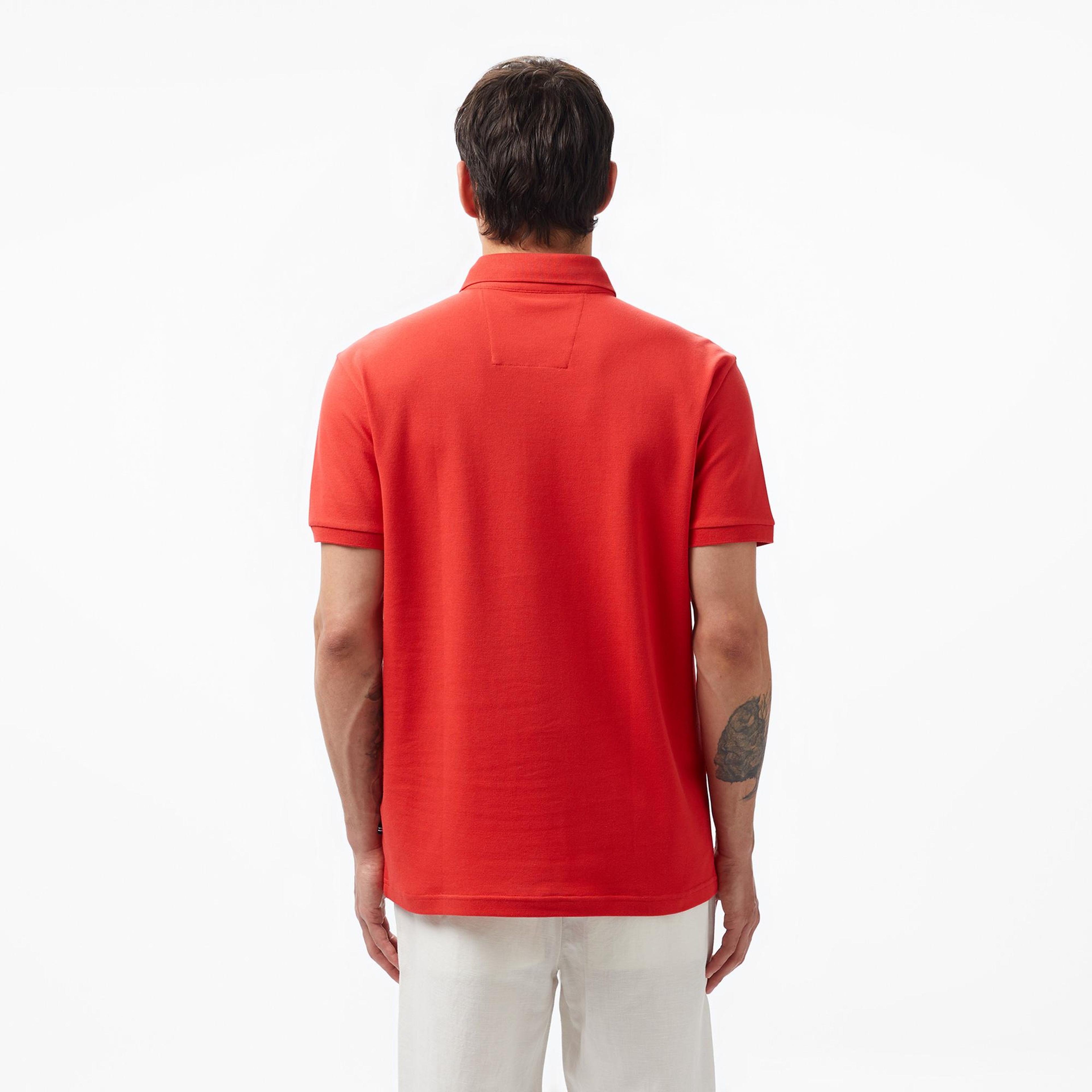 Nautica Erkek Kırmızı Slim Fit Kısa Kollu Polo Yaka T-Shirt