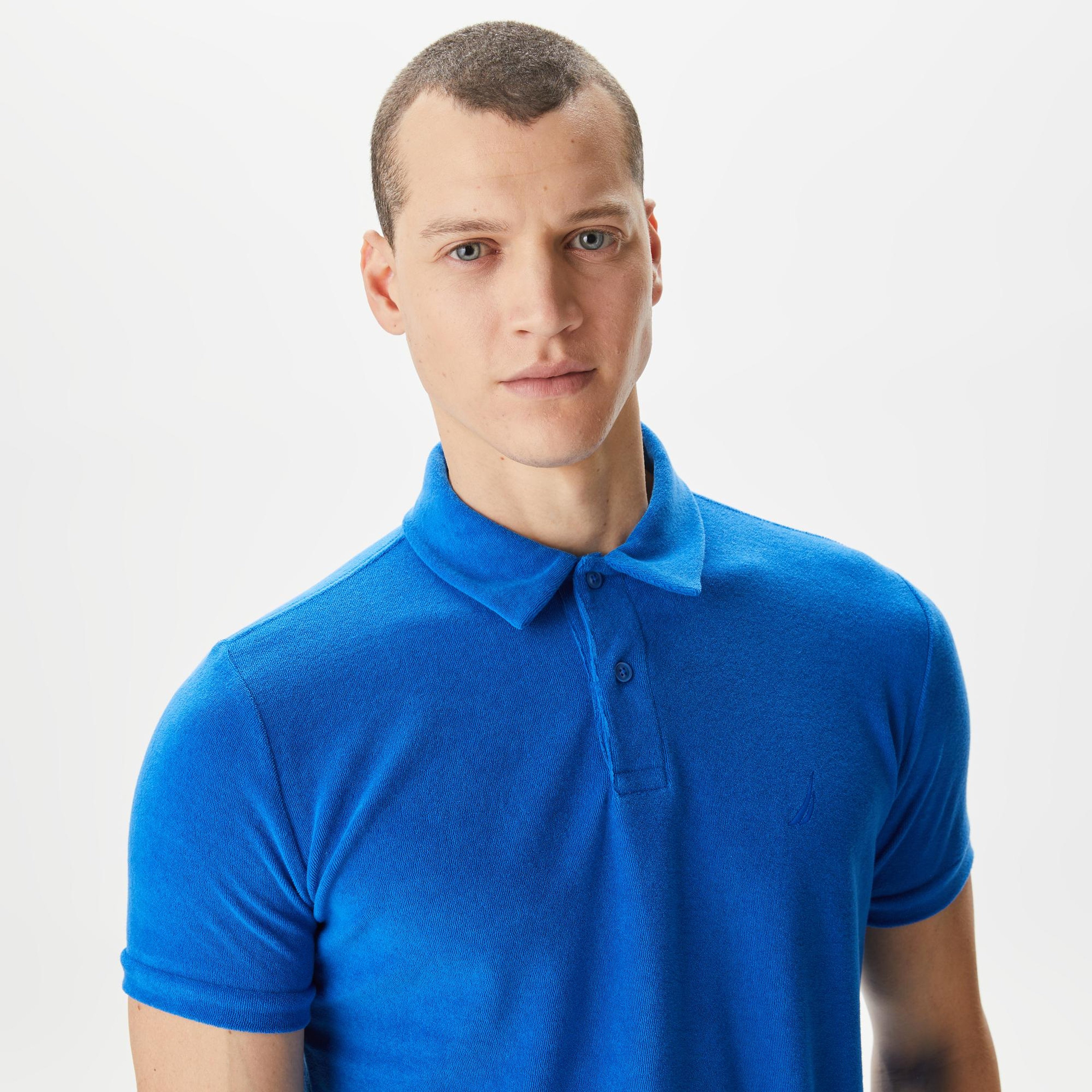 Nautica Erkek Mavi Classic Fit Kısa Kollu Polo Yaka T-Shirt