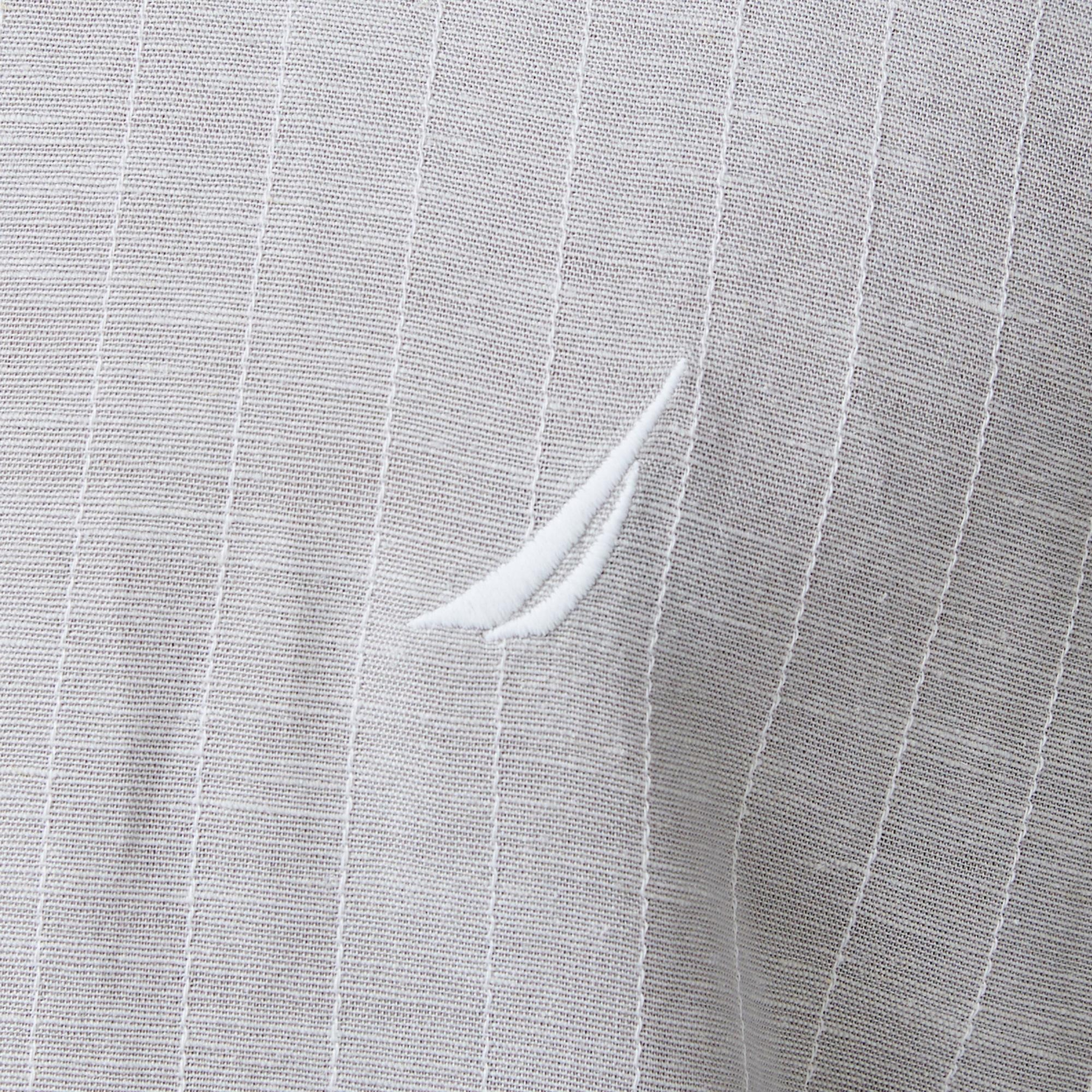 Nautica Erkek Gri Classic Fit Çizgili Gömlek