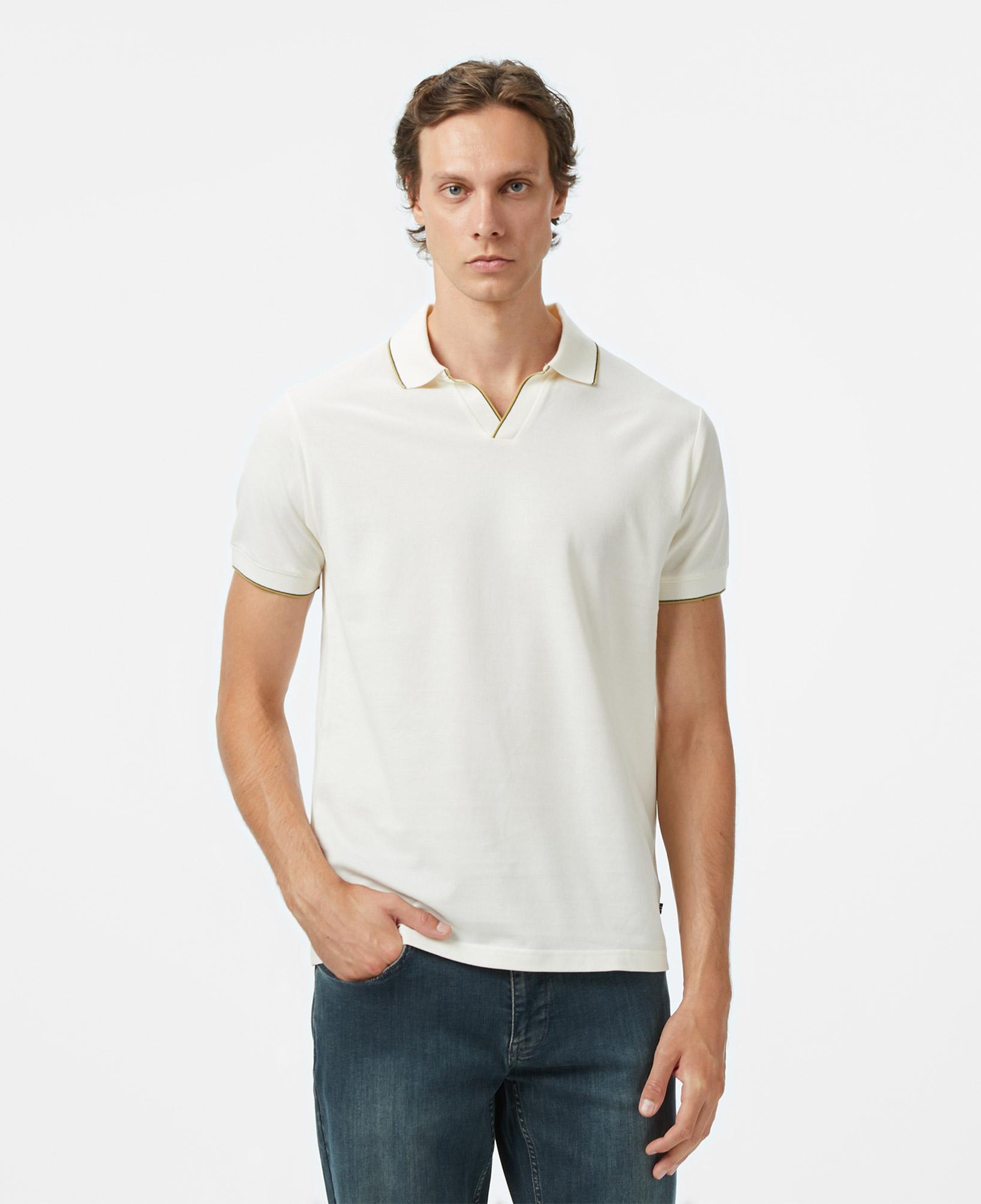 Nautica Erkek Krem Classic Fit Polo Yaka T-Shirt