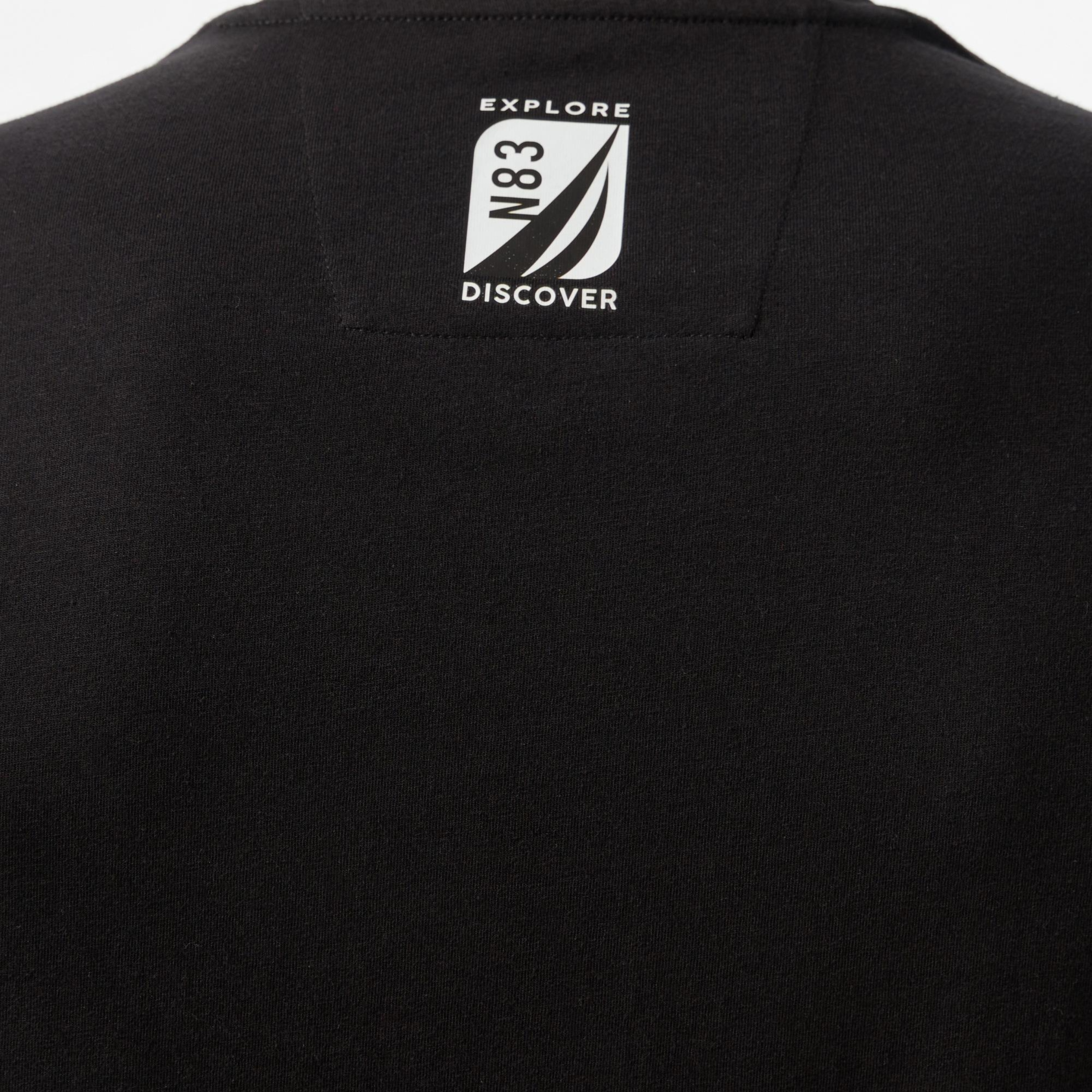 Nautica Erkek Siyah Regular Fit Baskılı T-Shirt