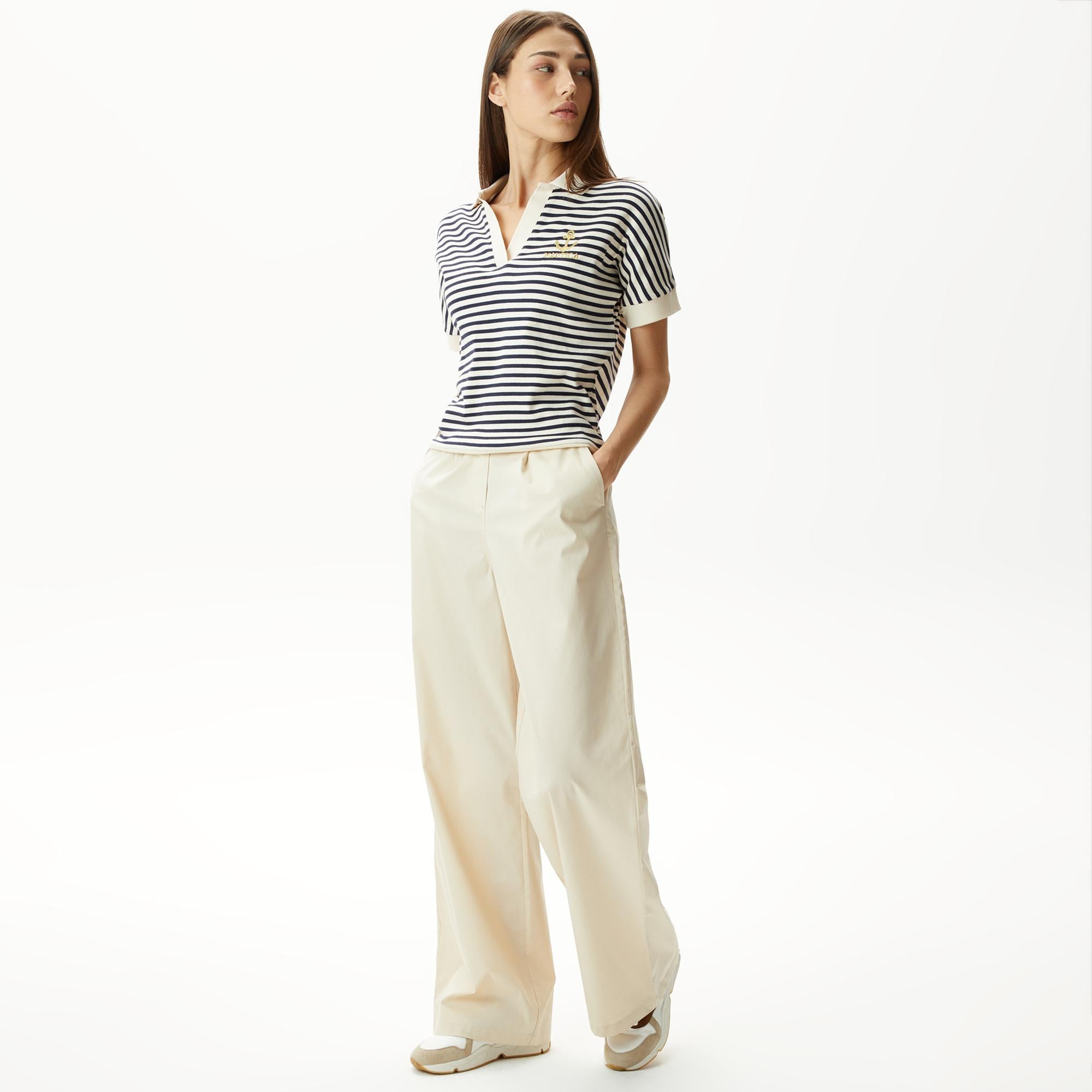 Nautica Kadın Beyaz Standart Fit Pantolon