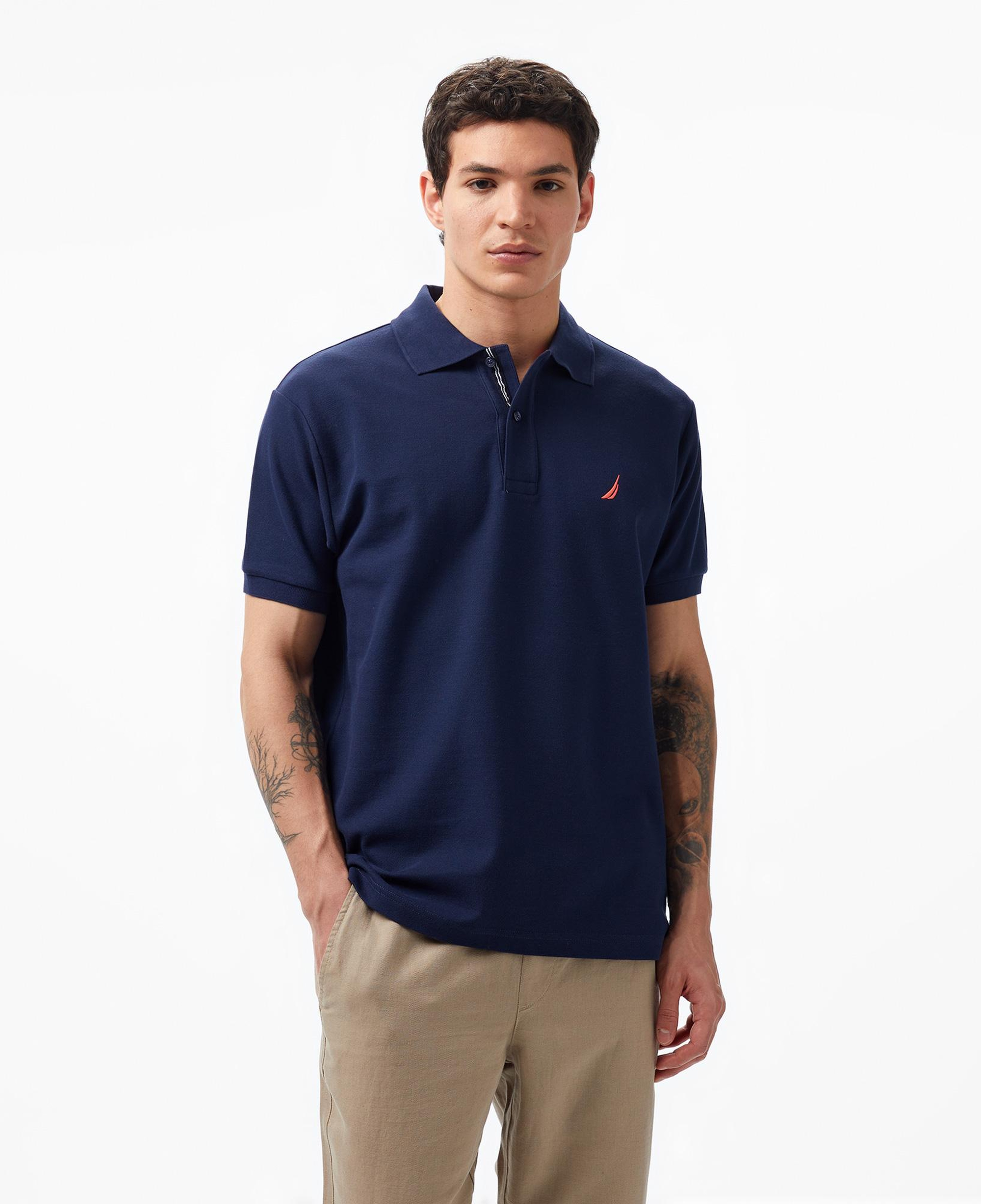 Nautica Erkek Lacivert Classic Fit Kısa Kollu Polo Yaka T-Shirt