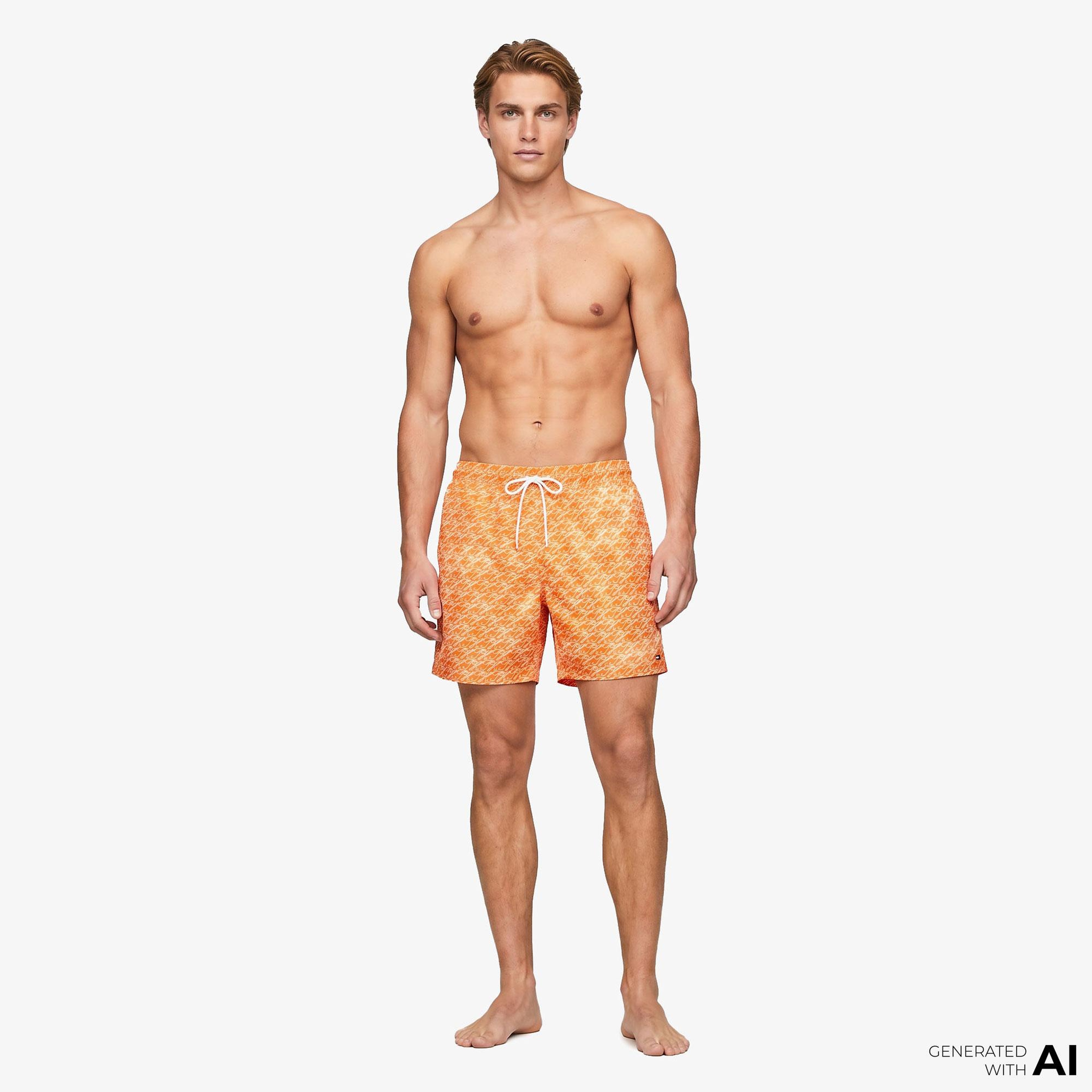 Tommy Hilfiger Essentials Erkek Turuncu Deniz Şortu