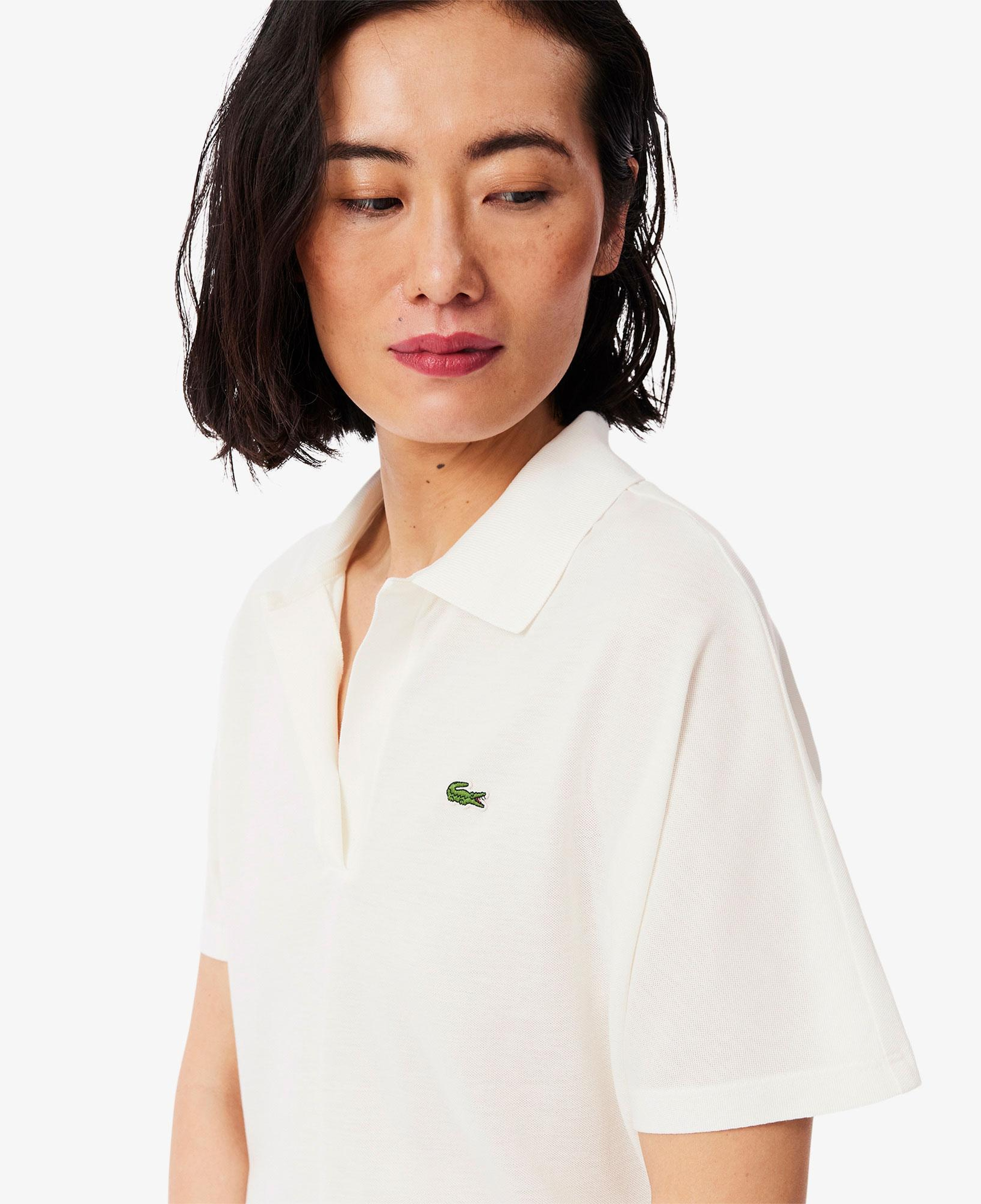 Kadın Relaxed Fit Polo Yaka Krem Polo