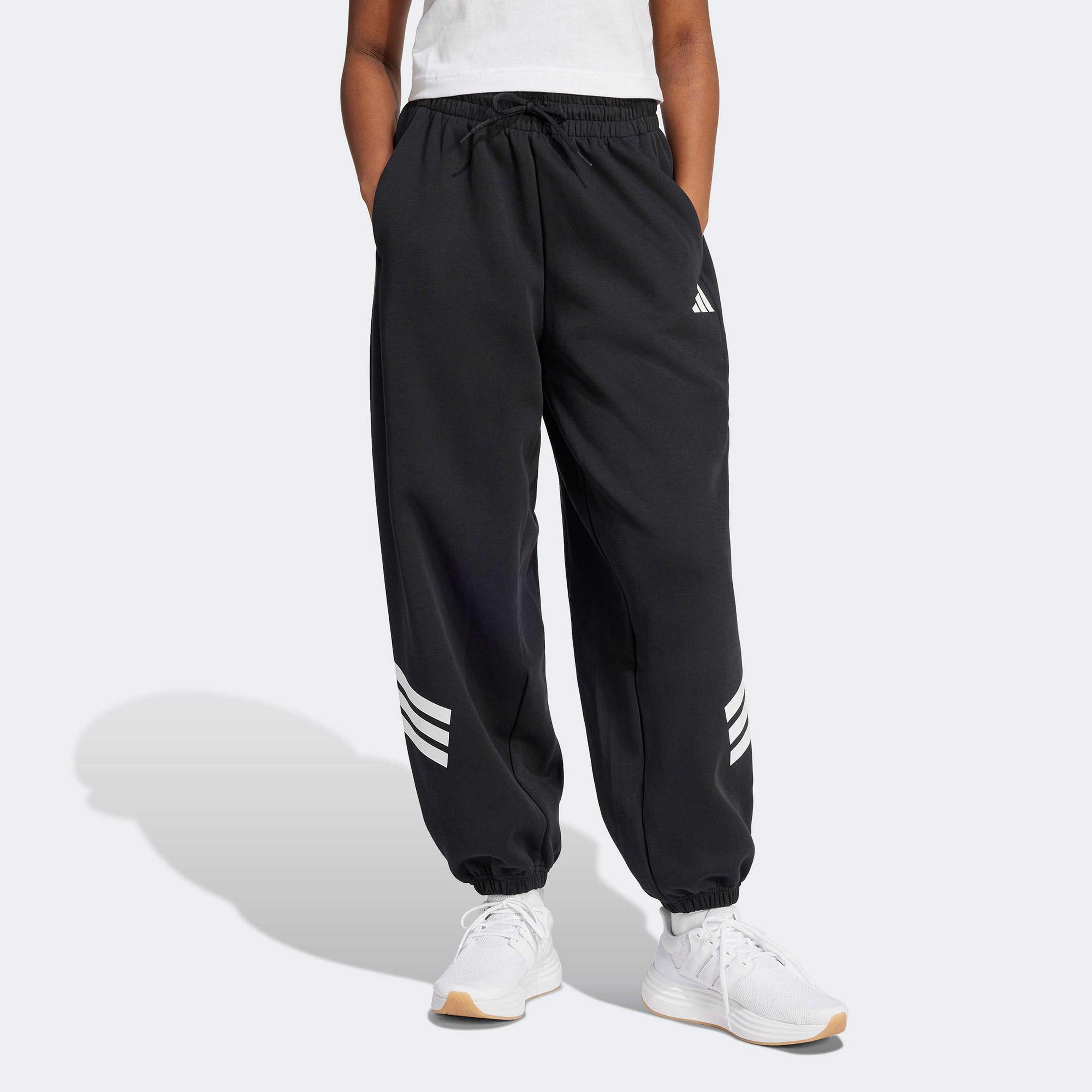 adidas Future Icons 3 Stripes Paraşüt Kadın Siyah Eşofman Altı