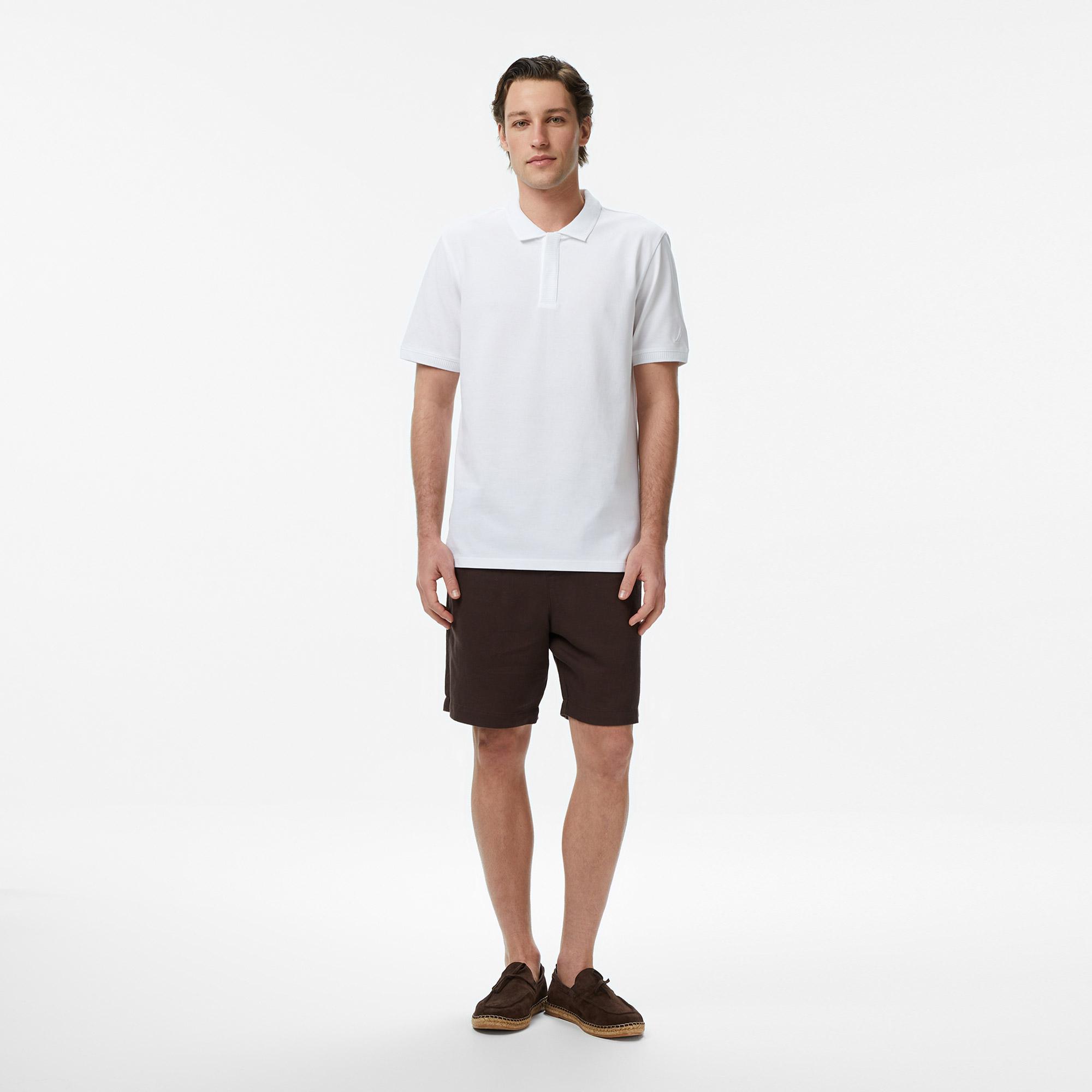 Nautica Erkek Beyaz Regular Fit Polo Yaka T-Shirt