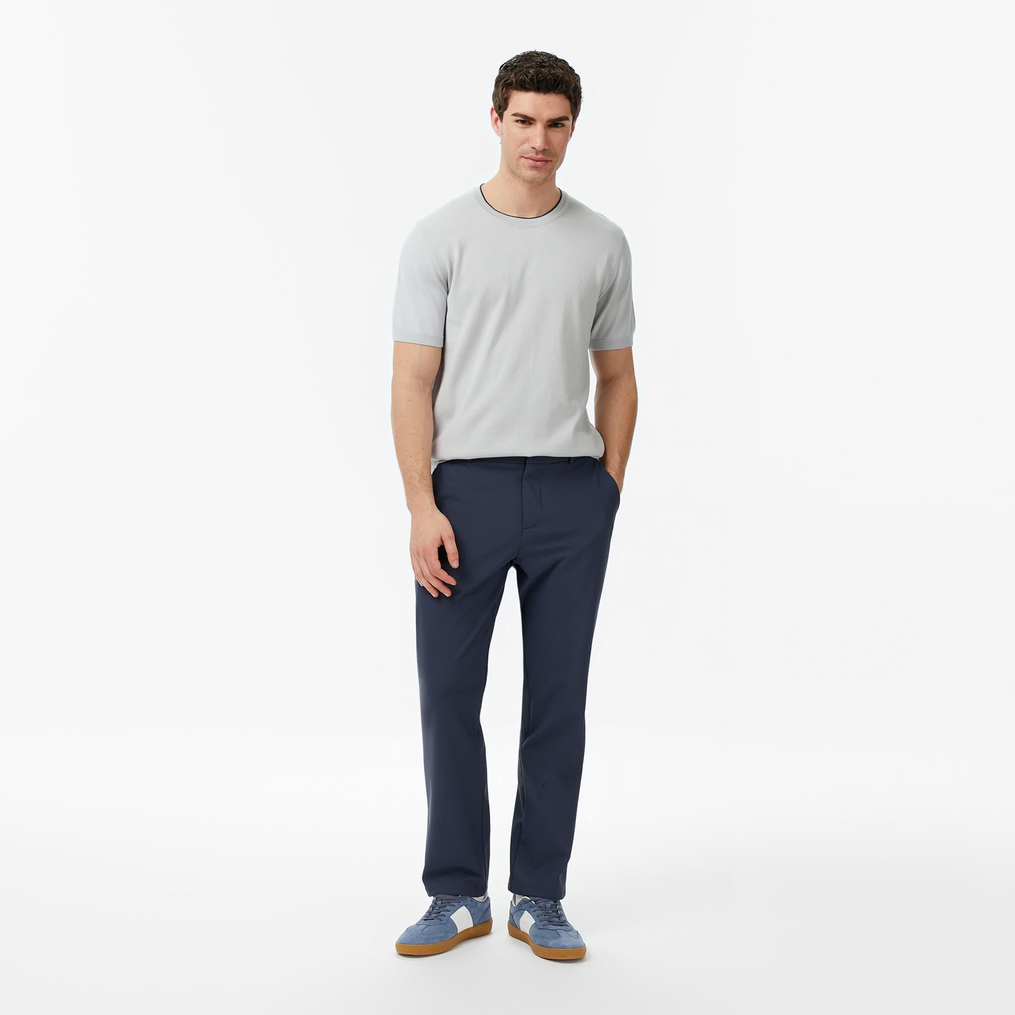 Nautica Erkek Gri Regular Fit Kısa Kollu Triko