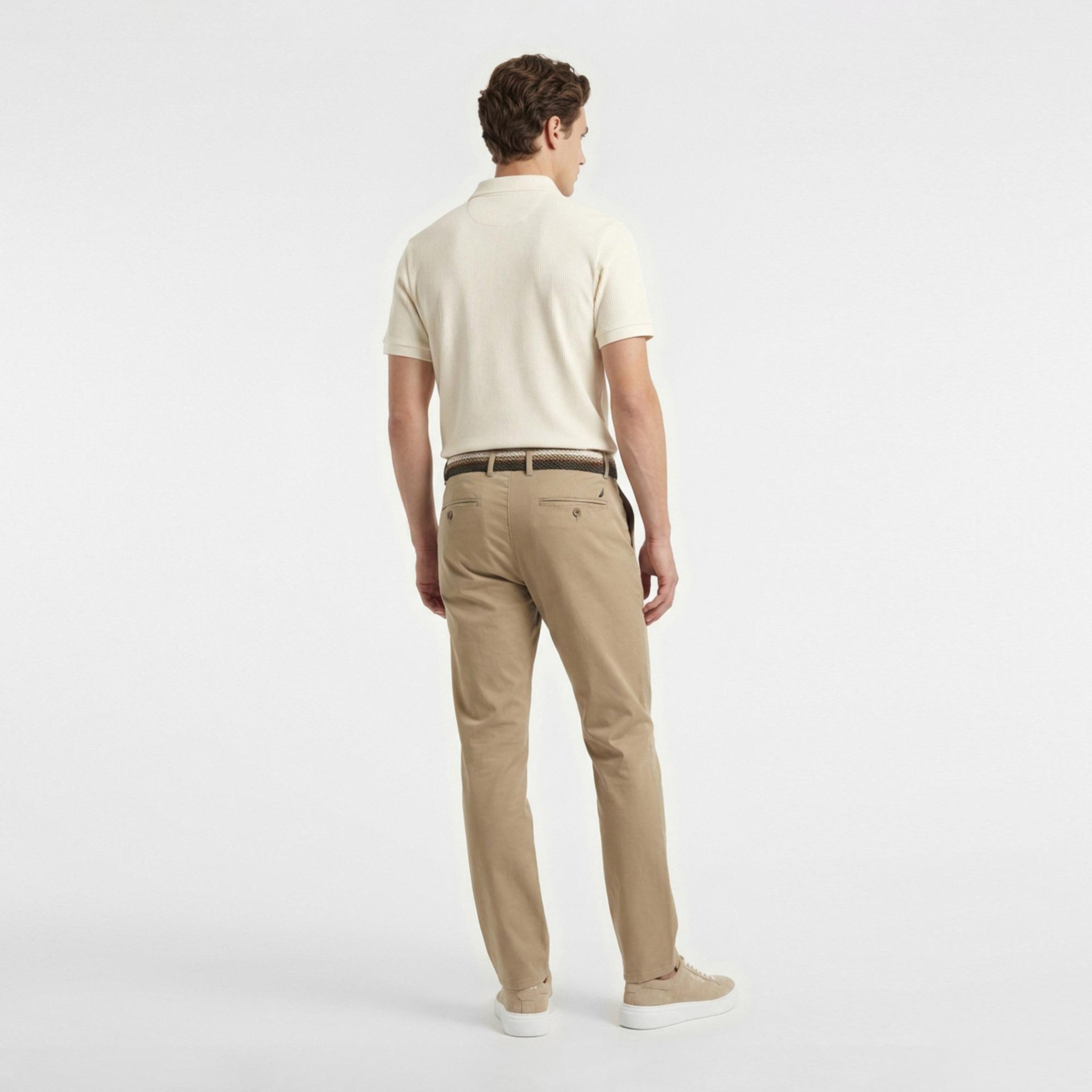 Nautica Erkek Krem Slim Fit Polo Yaka T-Shirt