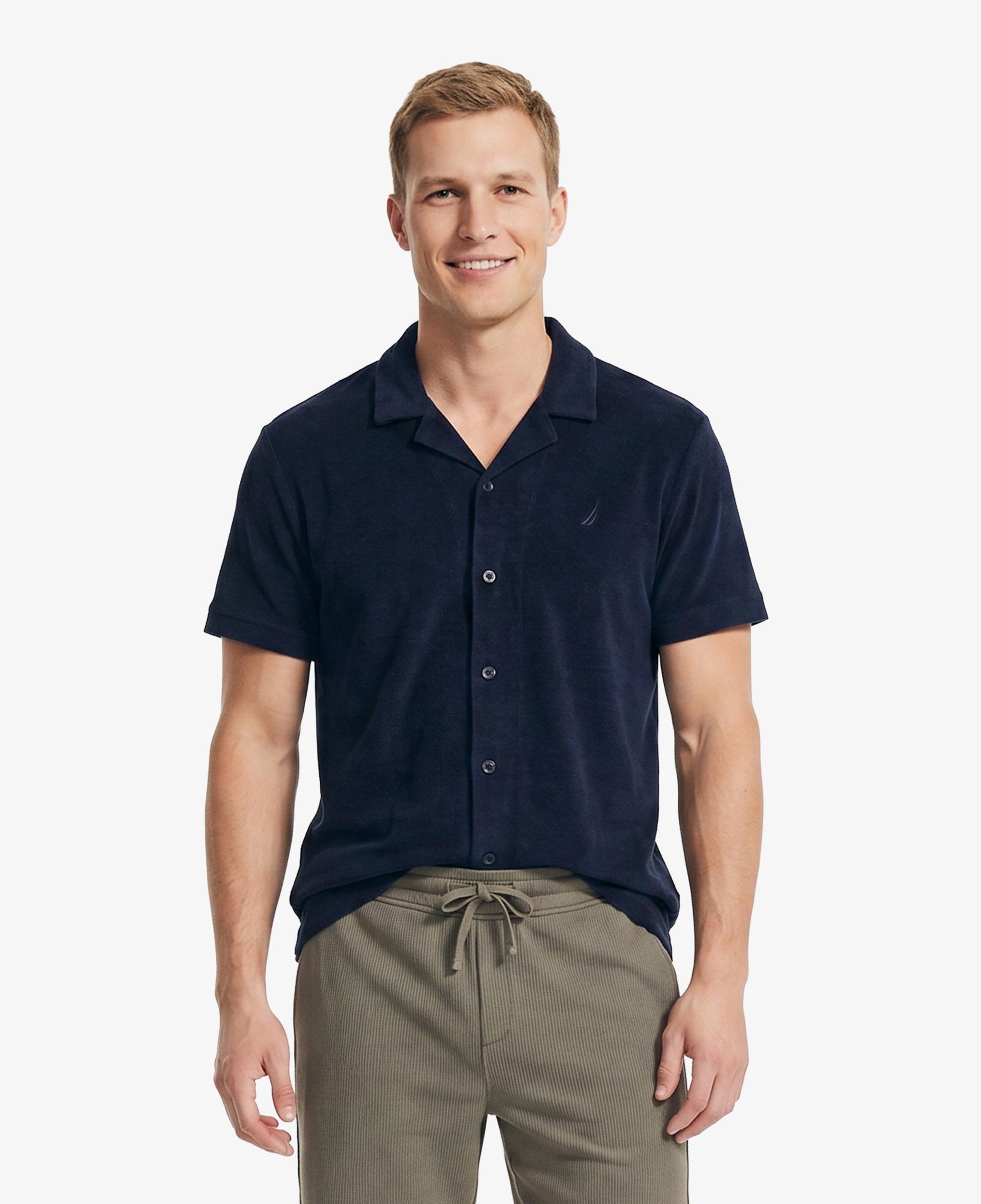 Nautica Erkek Lacivert Regular Fit Kısa Kollu Gömlek