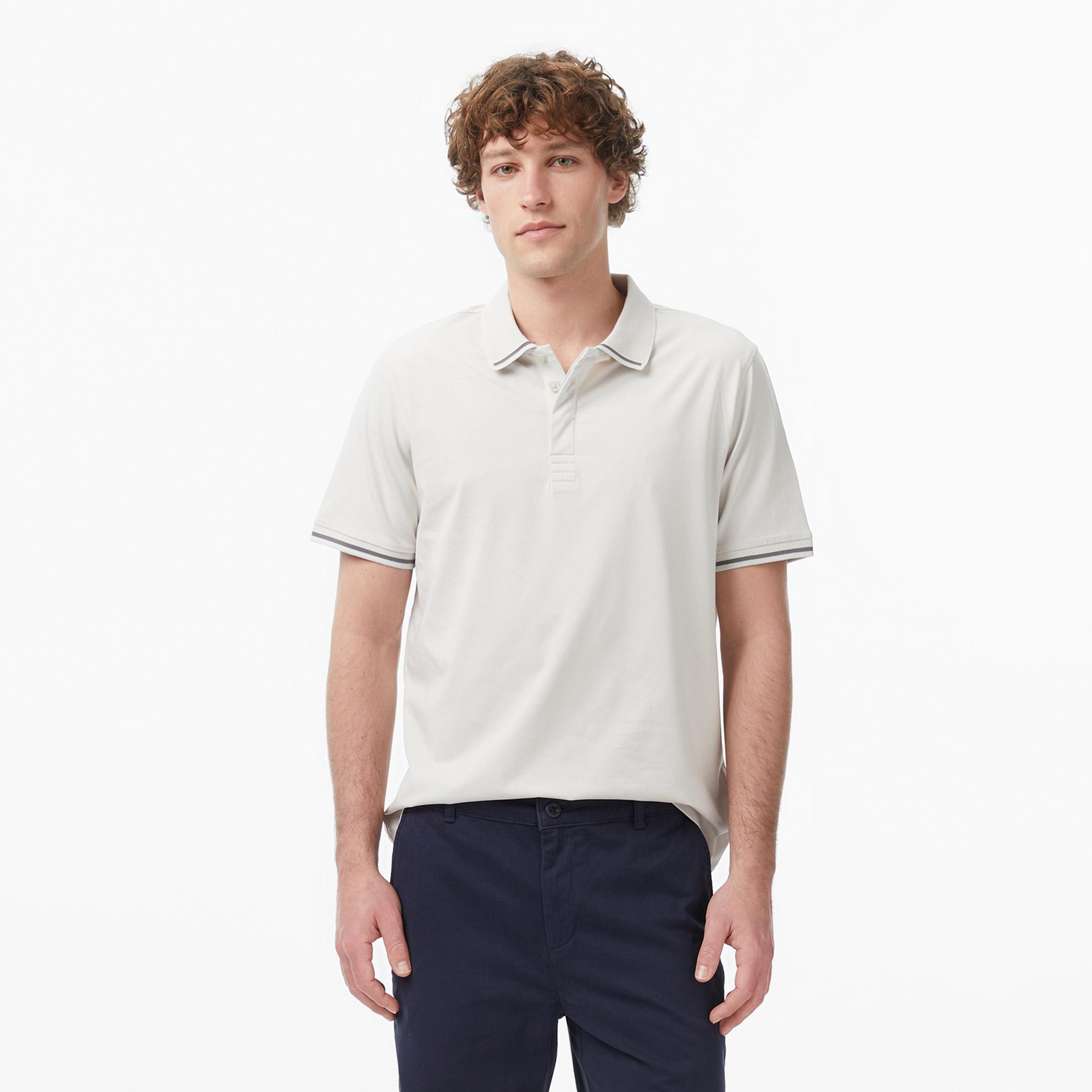 Nautica Erkek Gri Regular Fit Pima Cotton Polo Yaka T-Shirt
