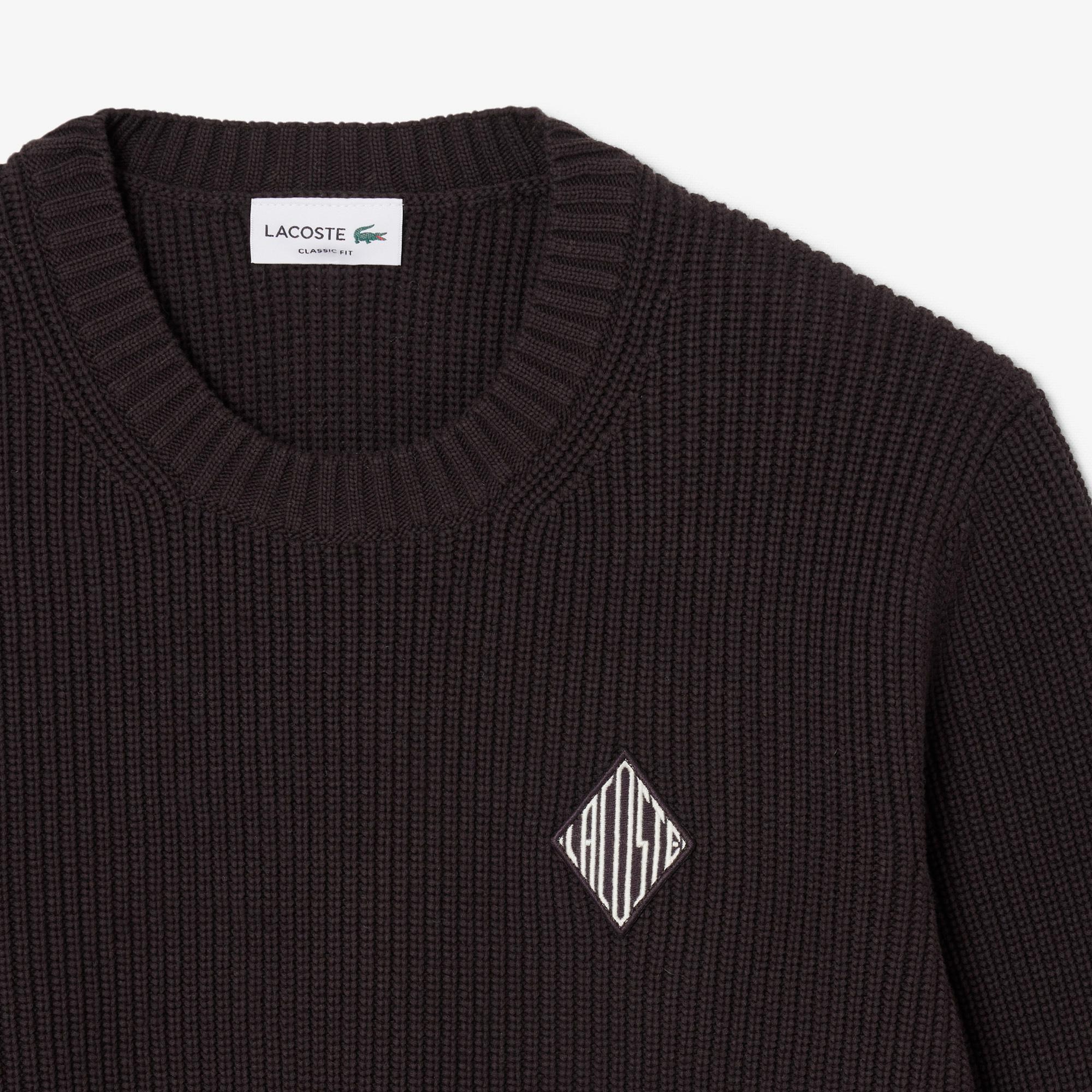 Erkek Classic Fit Bisiklet Yaka Kahverengi Kazak