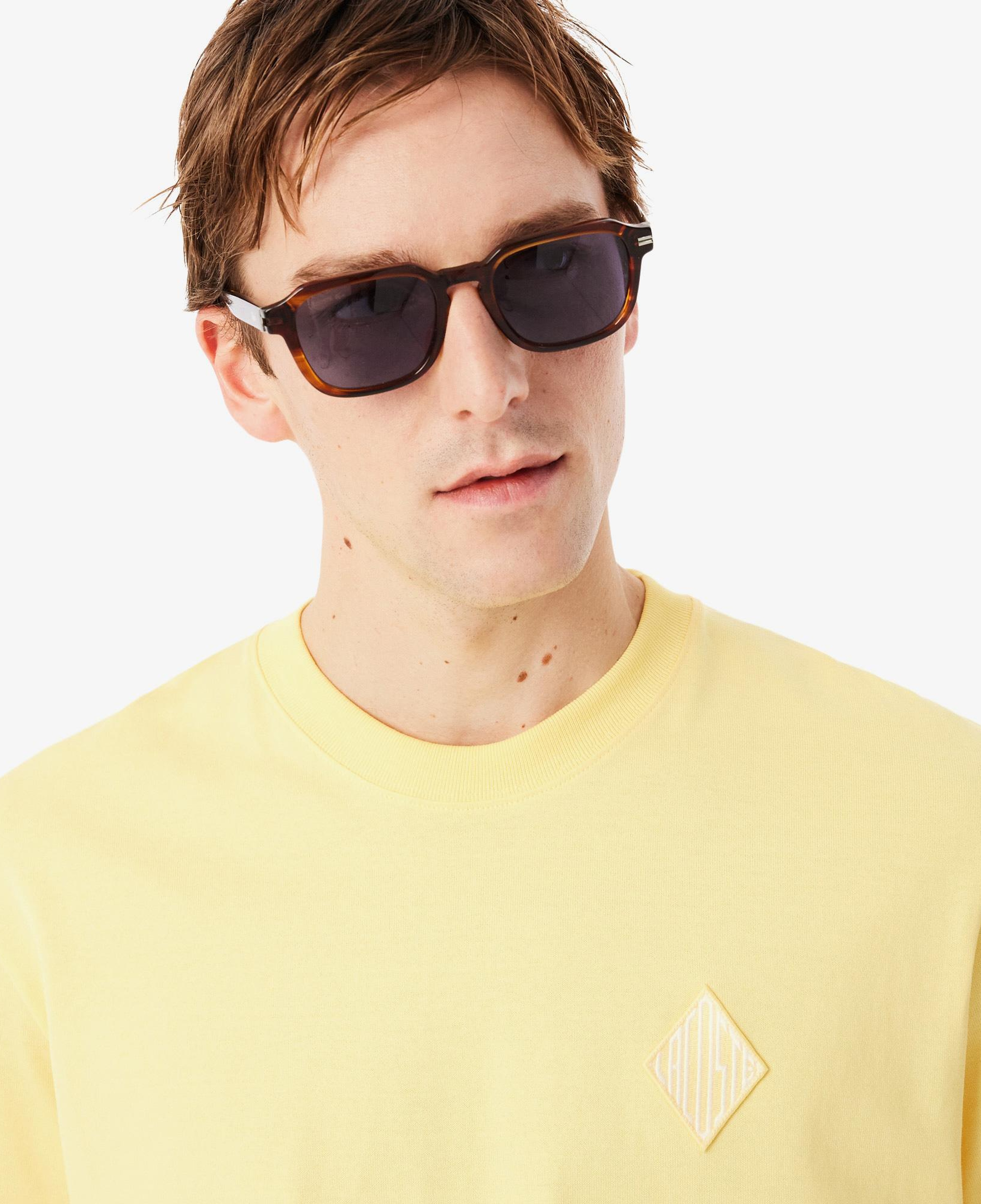 Erkek Classic Fit Bisiklet Yaka Sarı T-Shirt