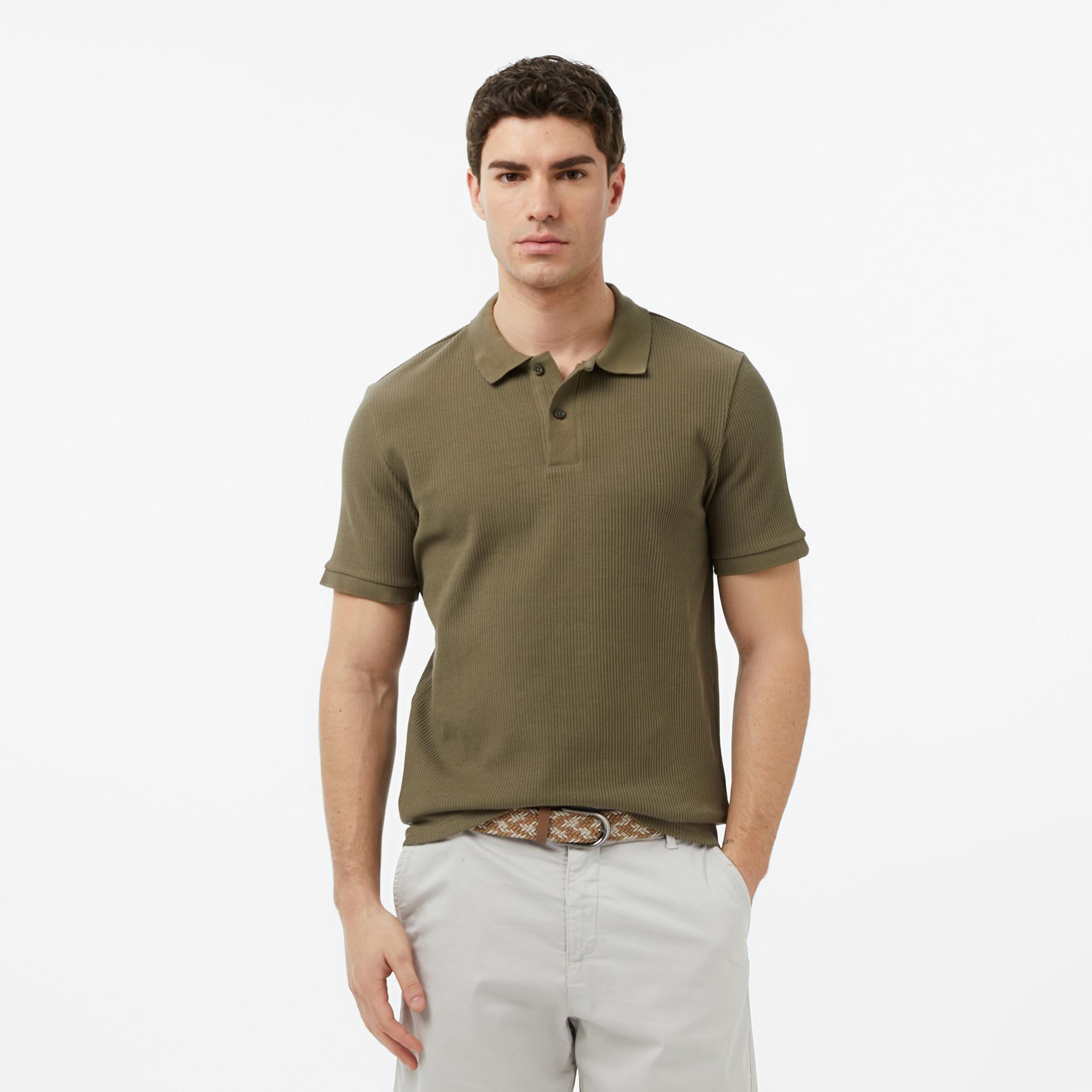 Nautica Erkek Yeşil Slim Fit Polo Yaka T-Shirt