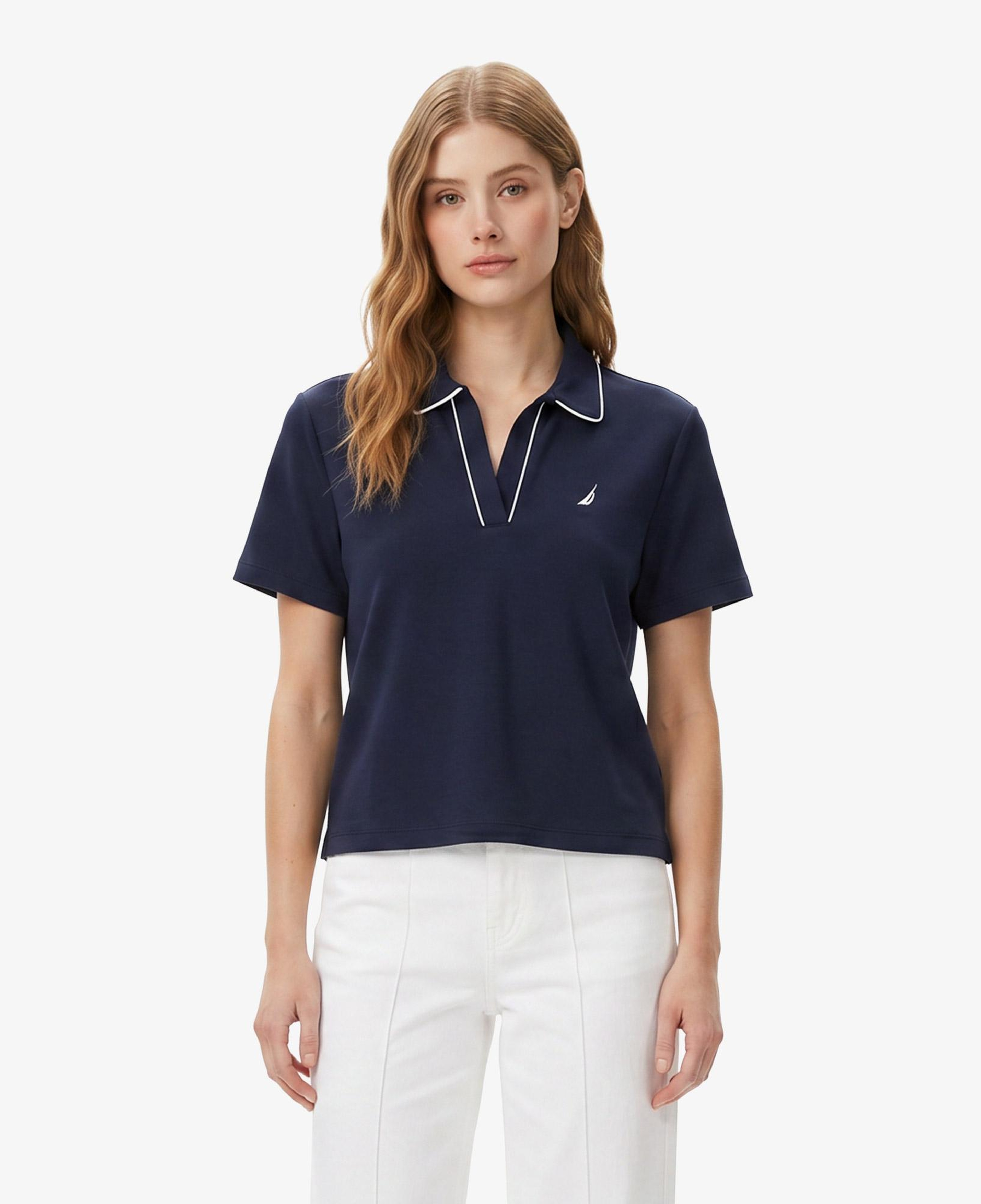 Nautica Kadın Lacivert Regular Fit Polo Yaka T-Shirt