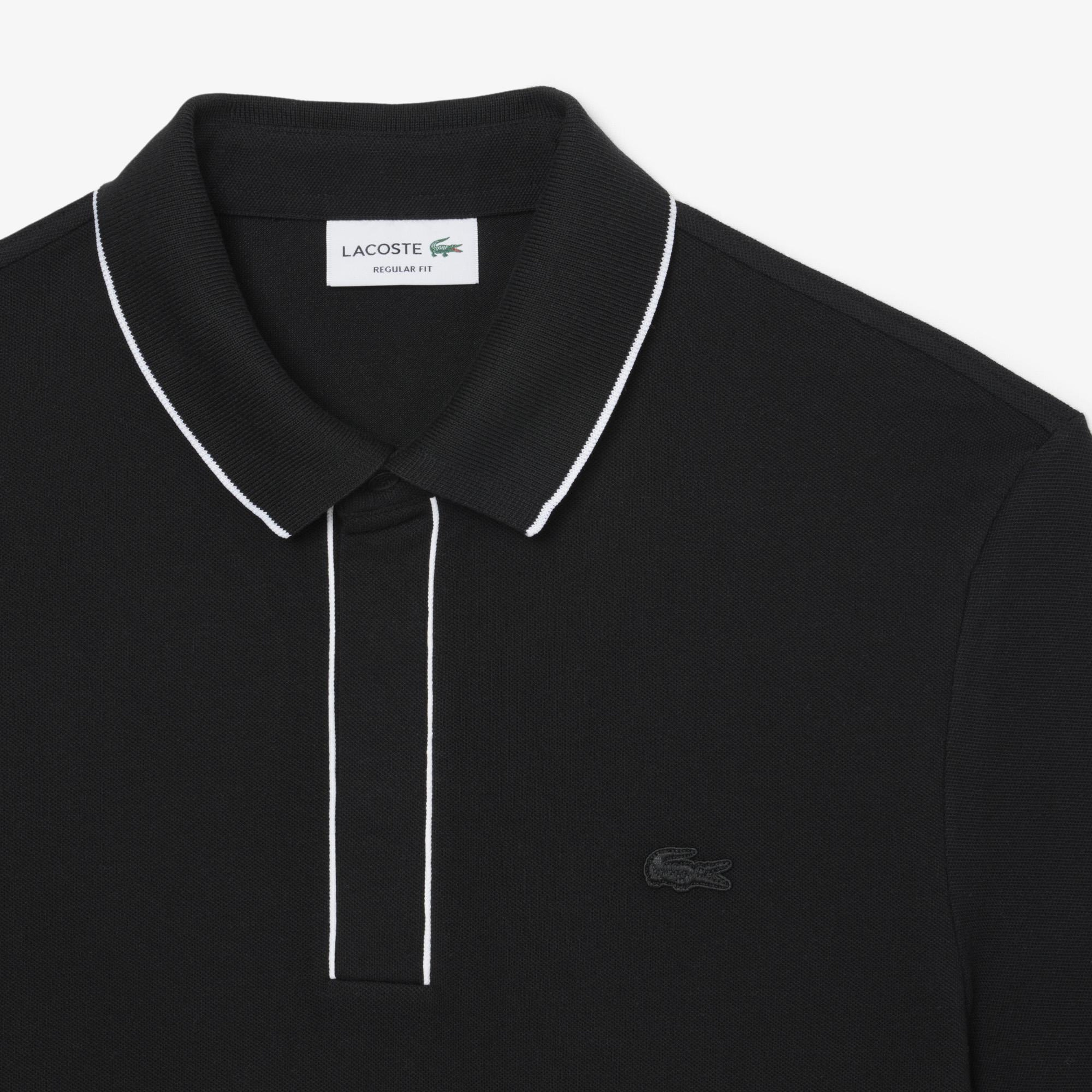 Erkek Regular Fit Organik Pamuk Siyah Paris Polo
