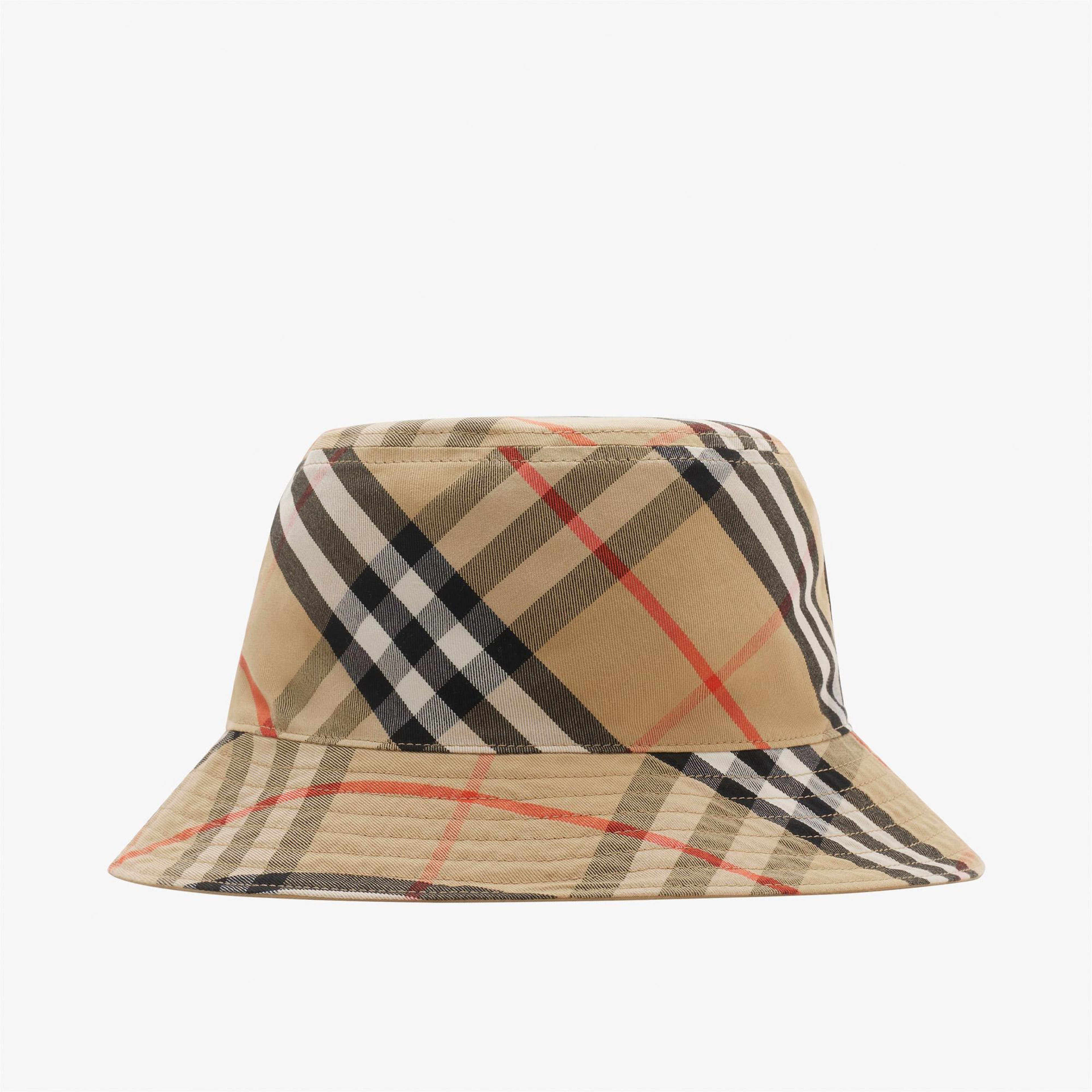 Burberry Reversible Gabardine Bucket Erkek Krem Rengi Şapka