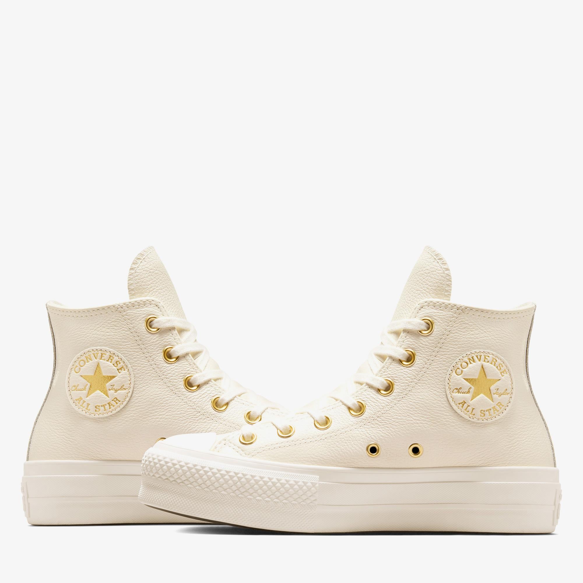 Converse Chuck Taylor All Star Lift Kadın Krem Deri Sneaker
