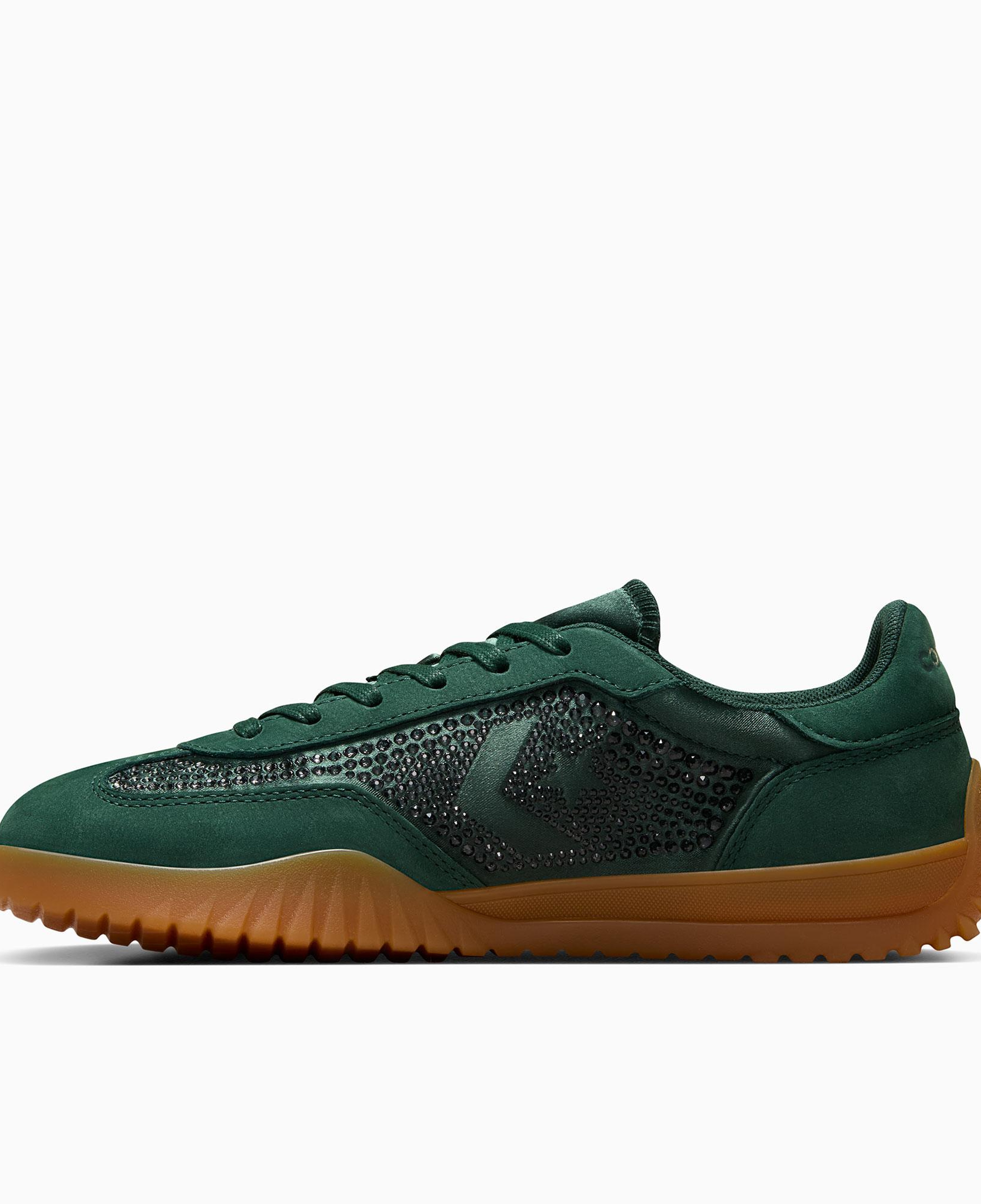 Converse x Swarovski Run Star Trainer Unisex Yeşil Deri Sneaker