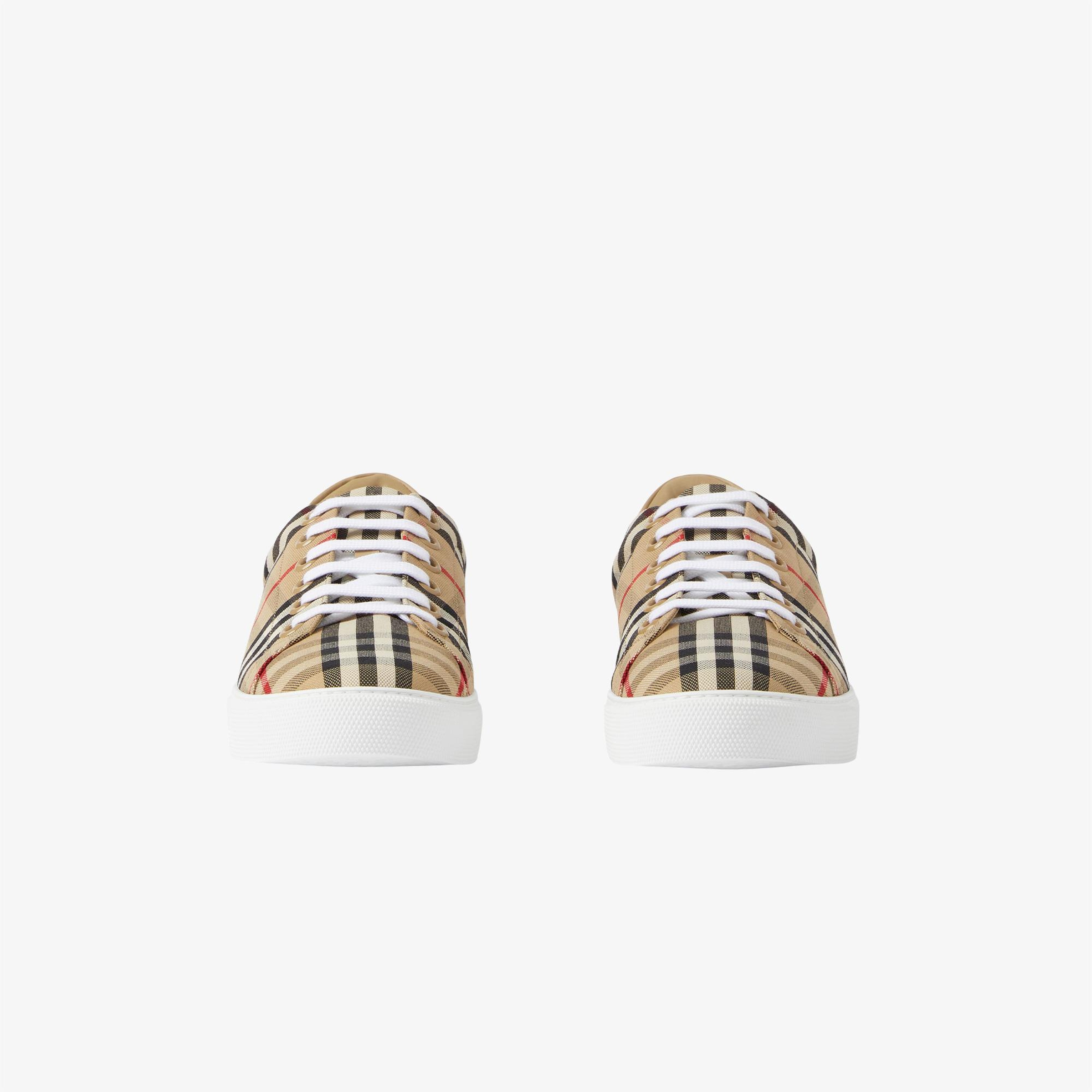 Burberry Check and Leather Kadın Bej Sneaker