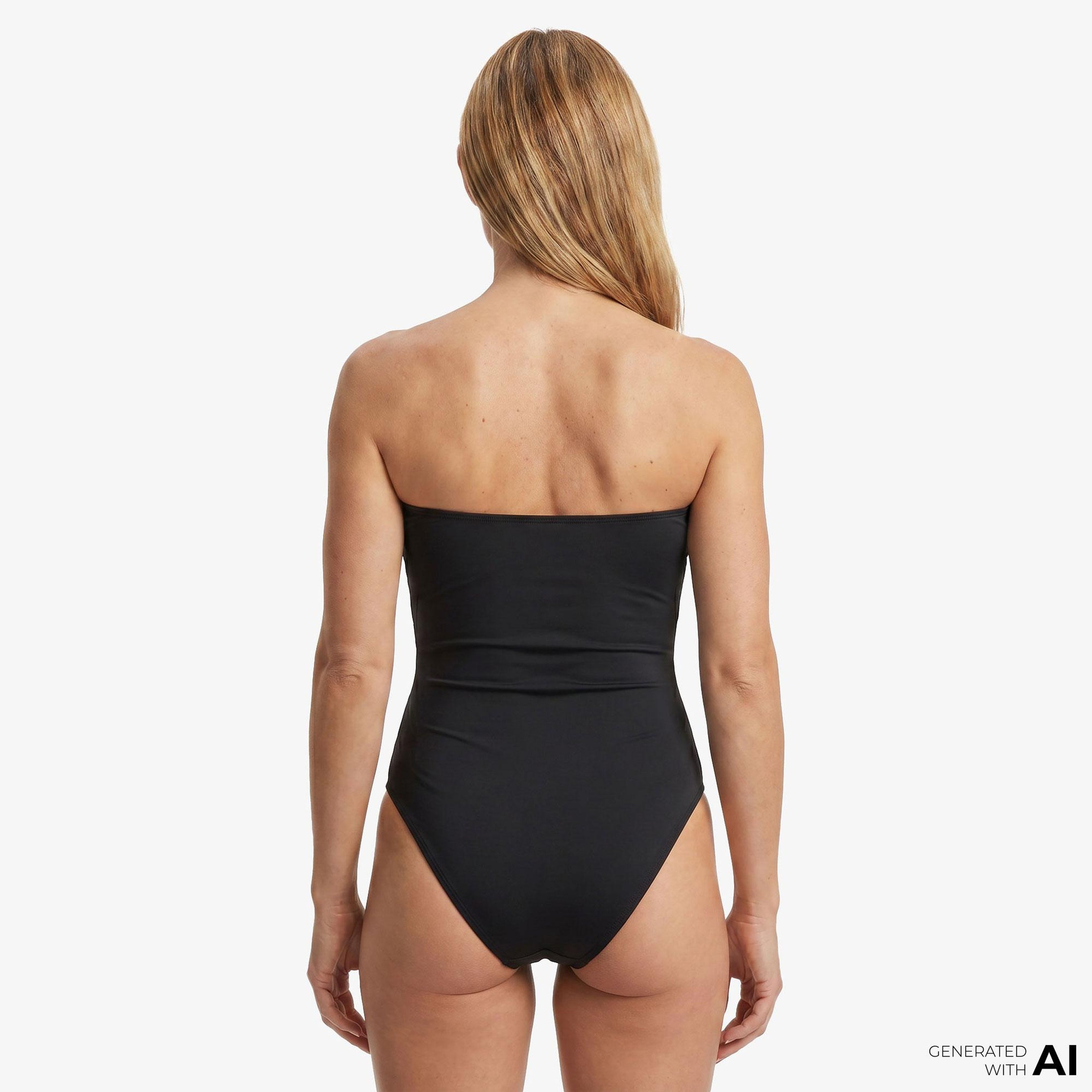 Calvin Klein Strapless One Piece Kadın Siyah Mayo