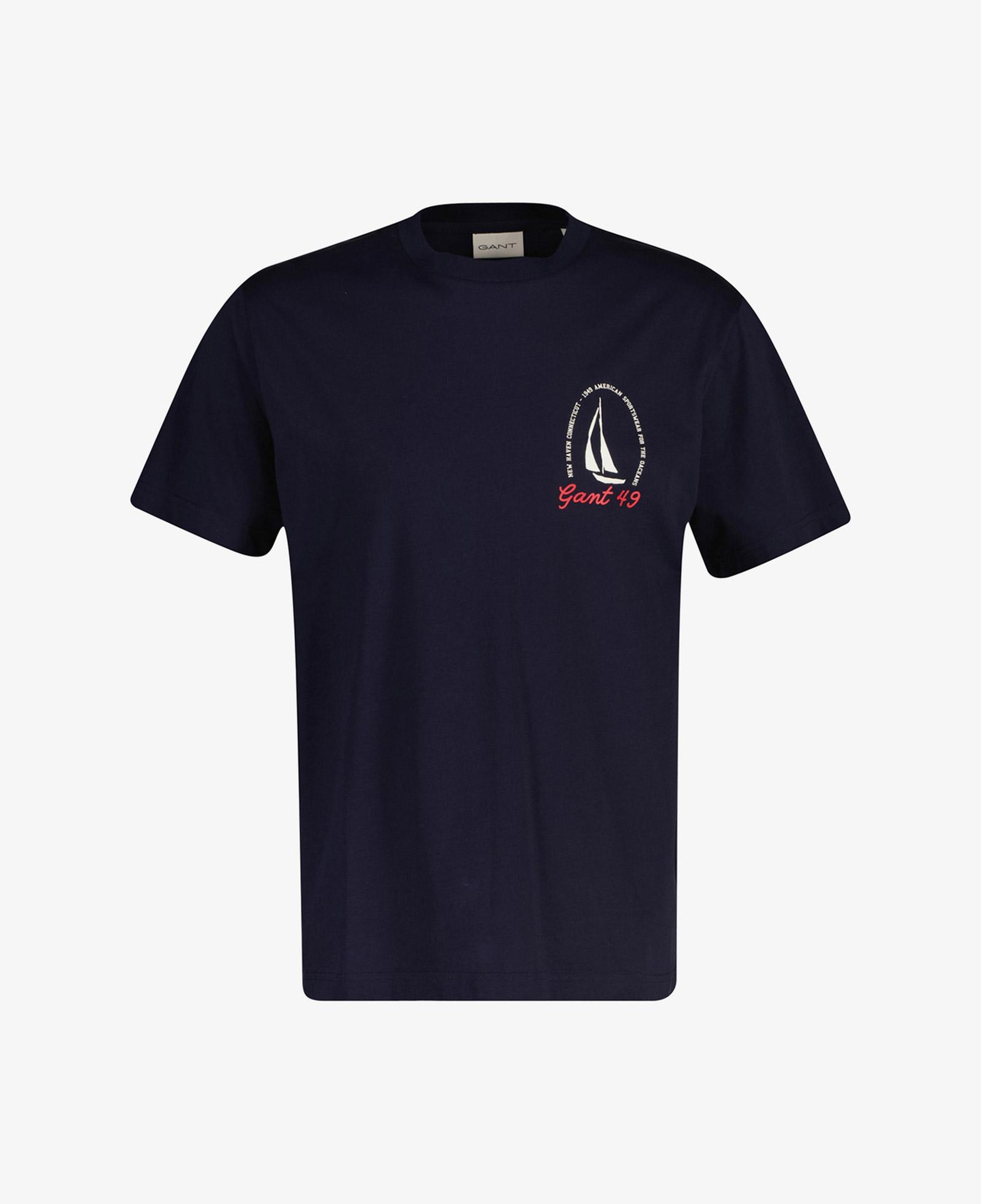 GANT Erkek Lacivert Baskılı Kısa Kollu T-Shirt