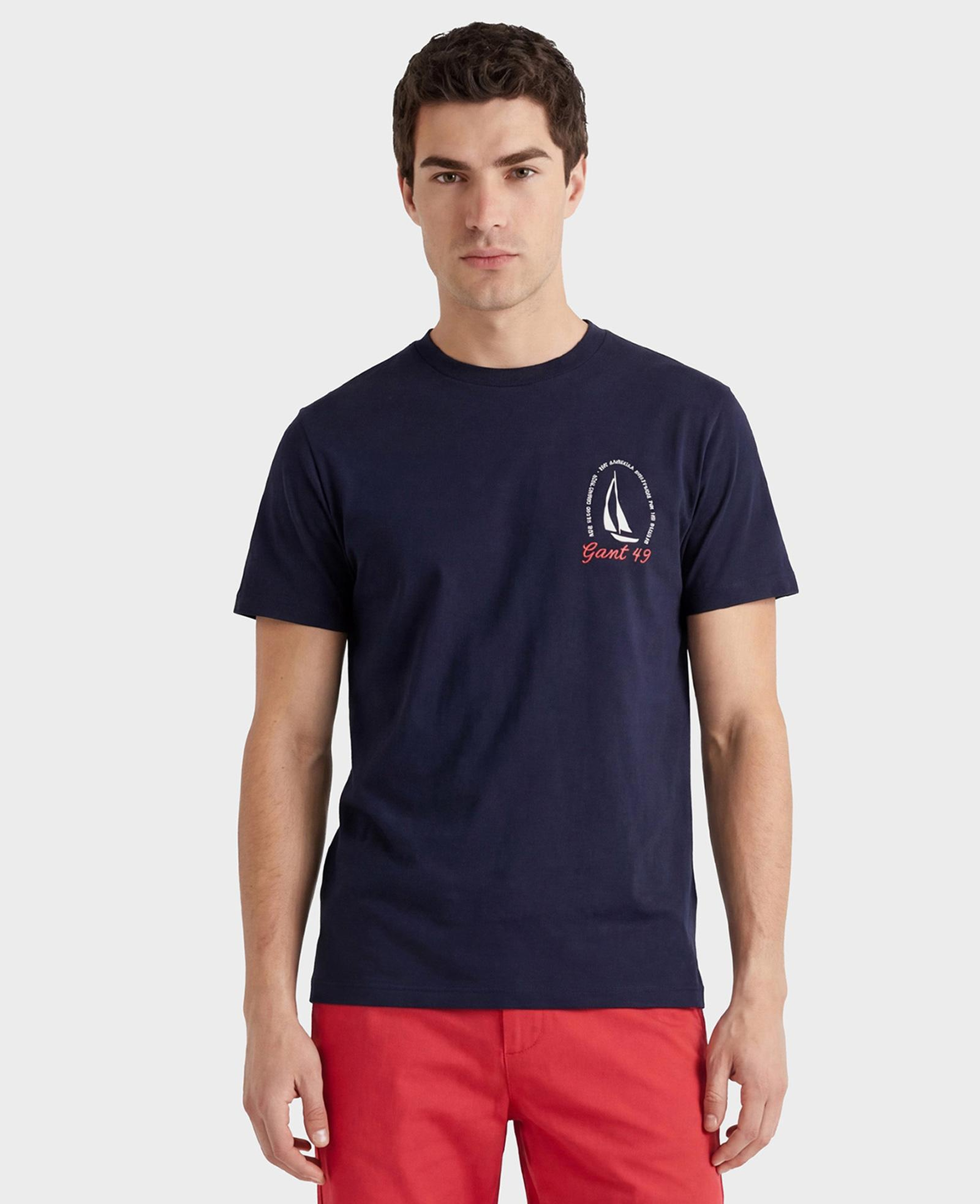 GANT Erkek Lacivert Baskılı Kısa Kollu T-Shirt