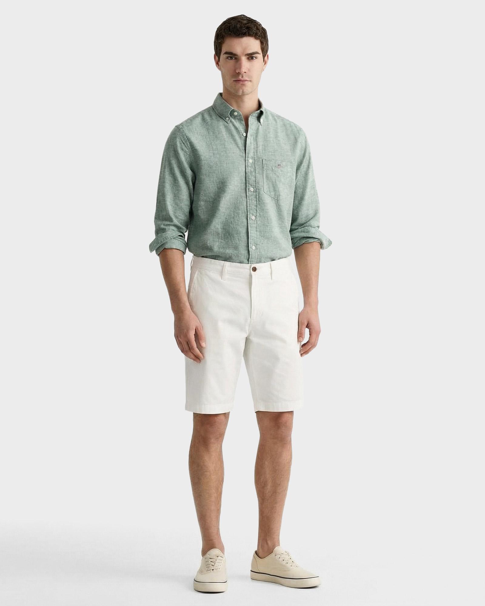 GANT Erkek Beyaz Relaxed Fit Chino Şort