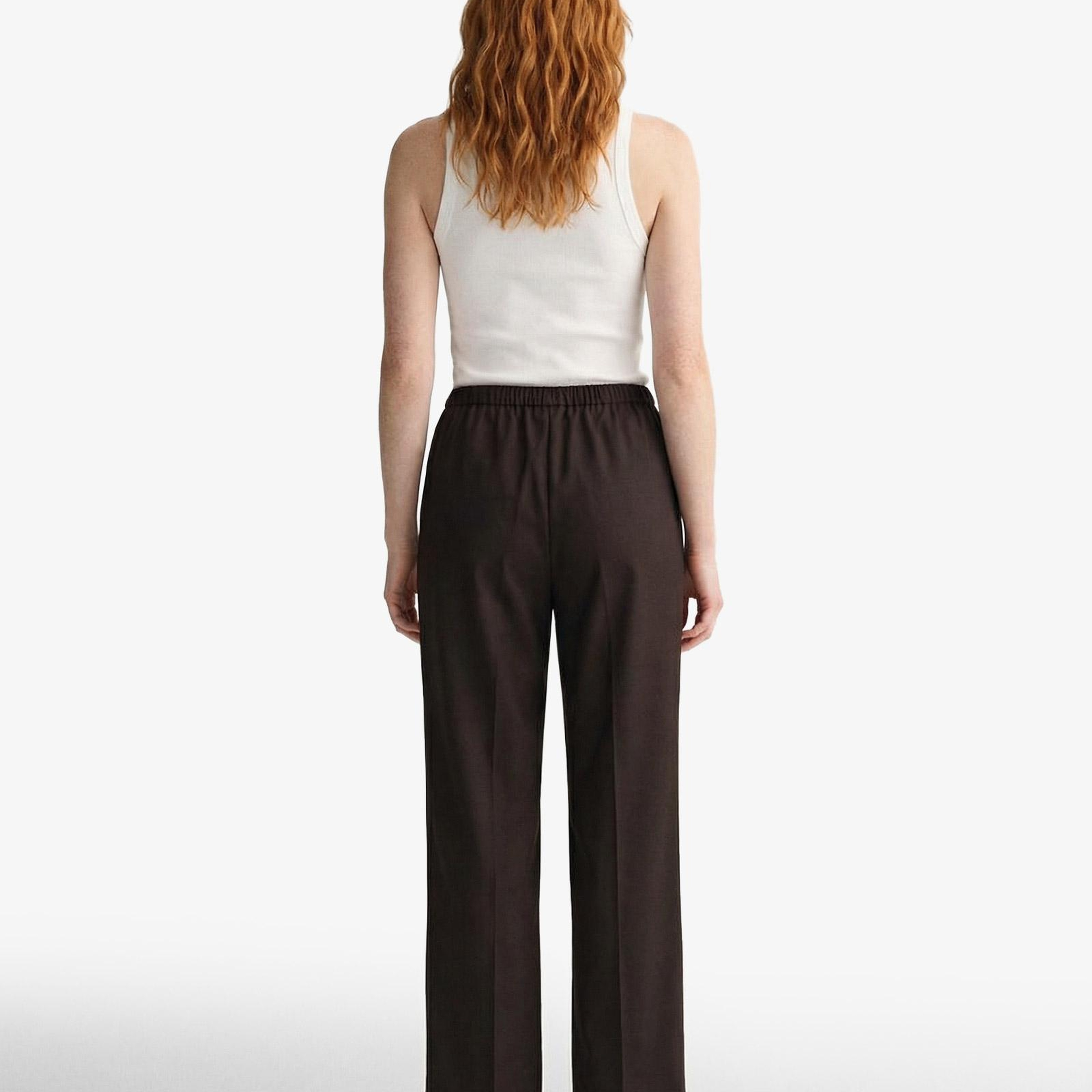 GANT Kadın Kahverengi Relaxed Fit Yün Pantolon