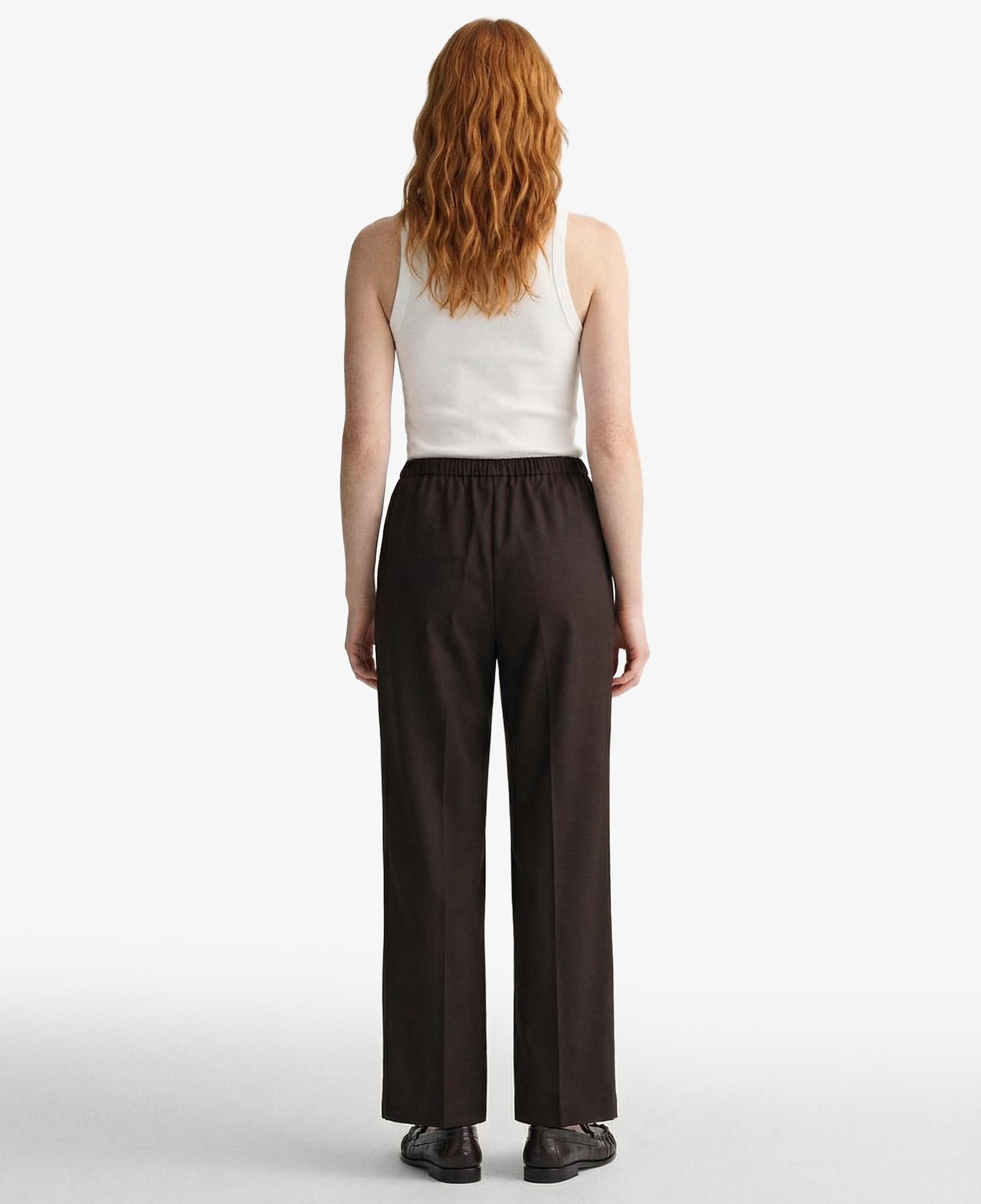 GANT Kadın Kahverengi Relaxed Fit Yün Pantolon