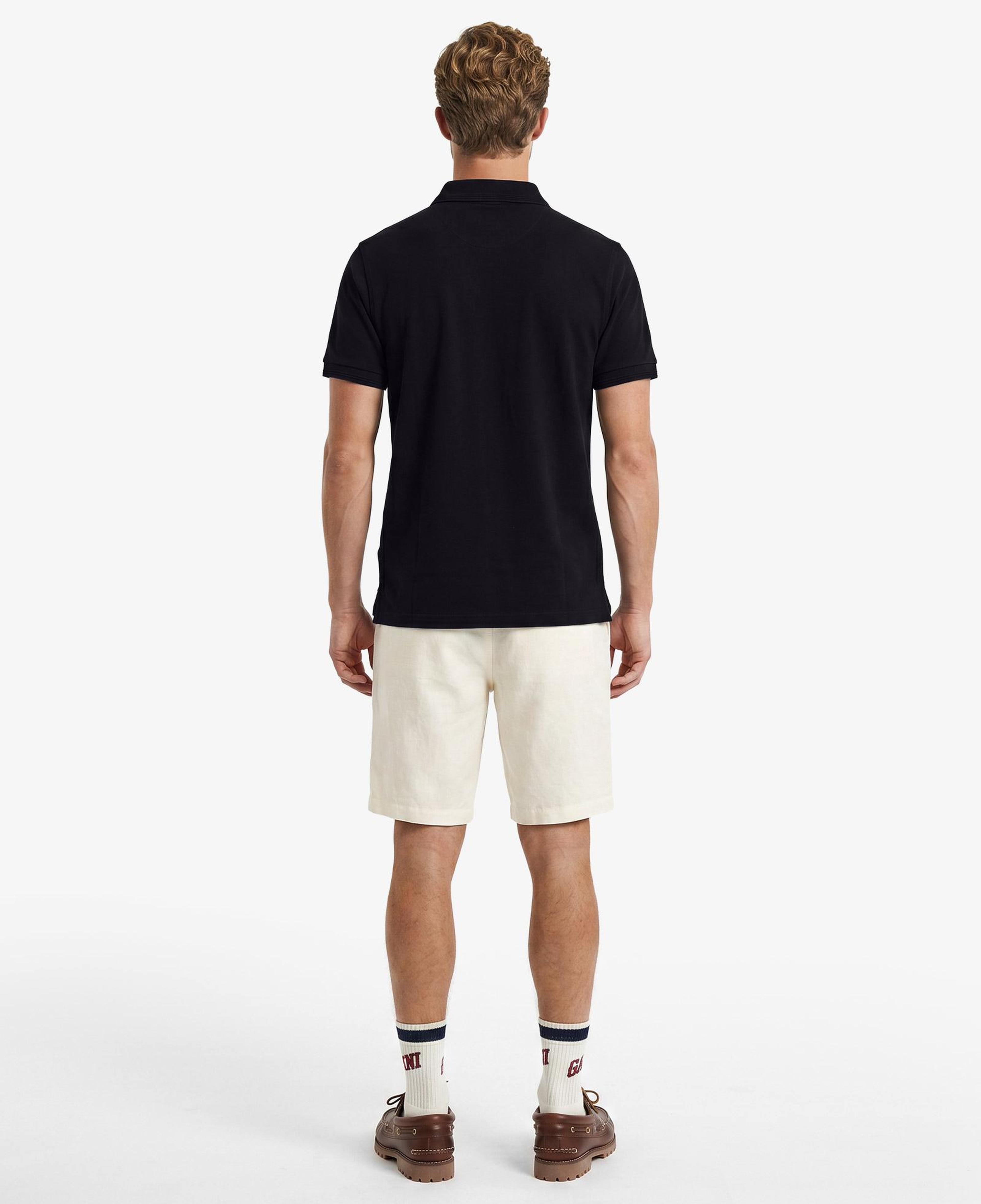 GANT Erkek Siyah Regular Fit Yarım Fermuarlı Polo Yaka T-Shirt