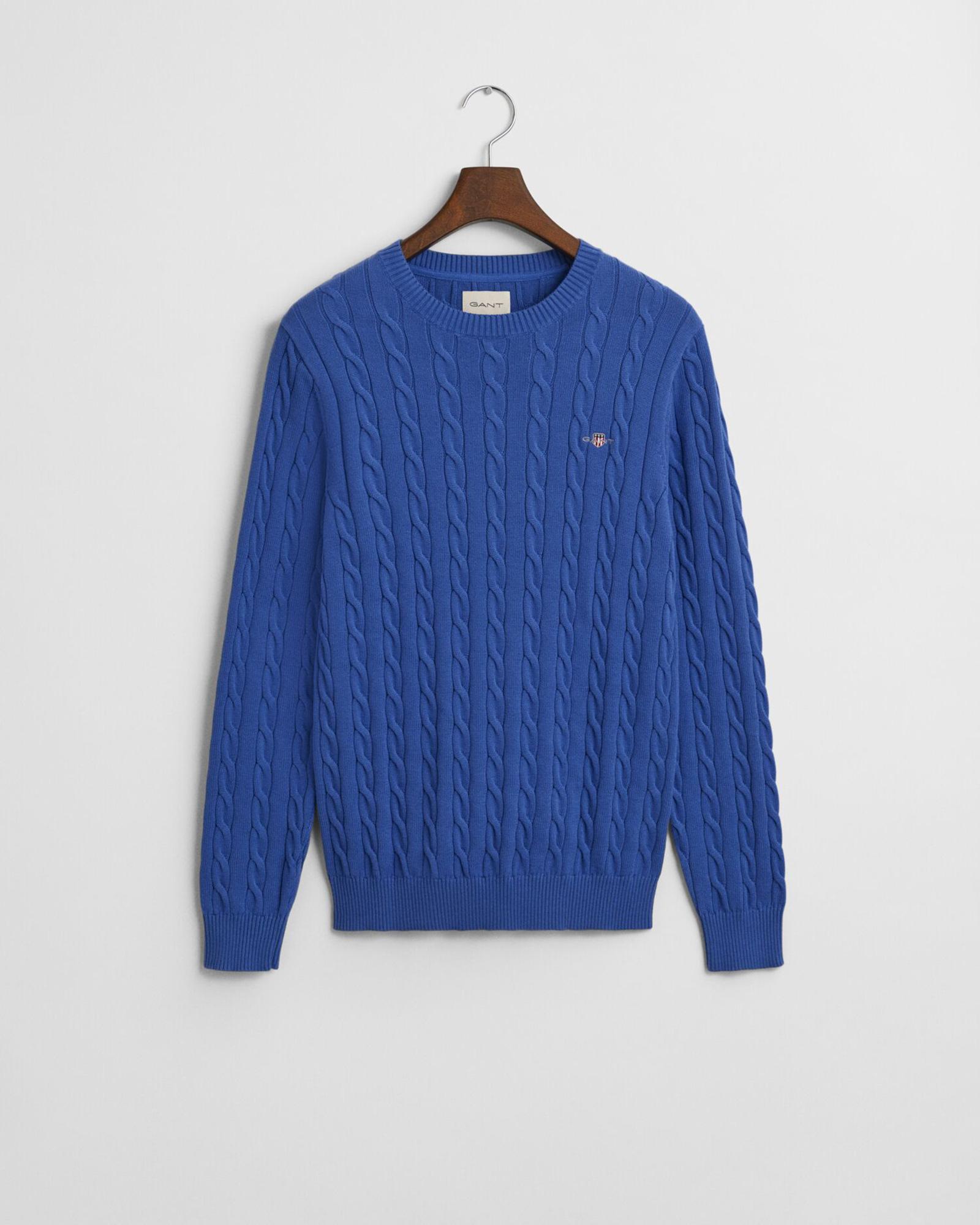GANT Erkek Mavi Regular Fit Triko