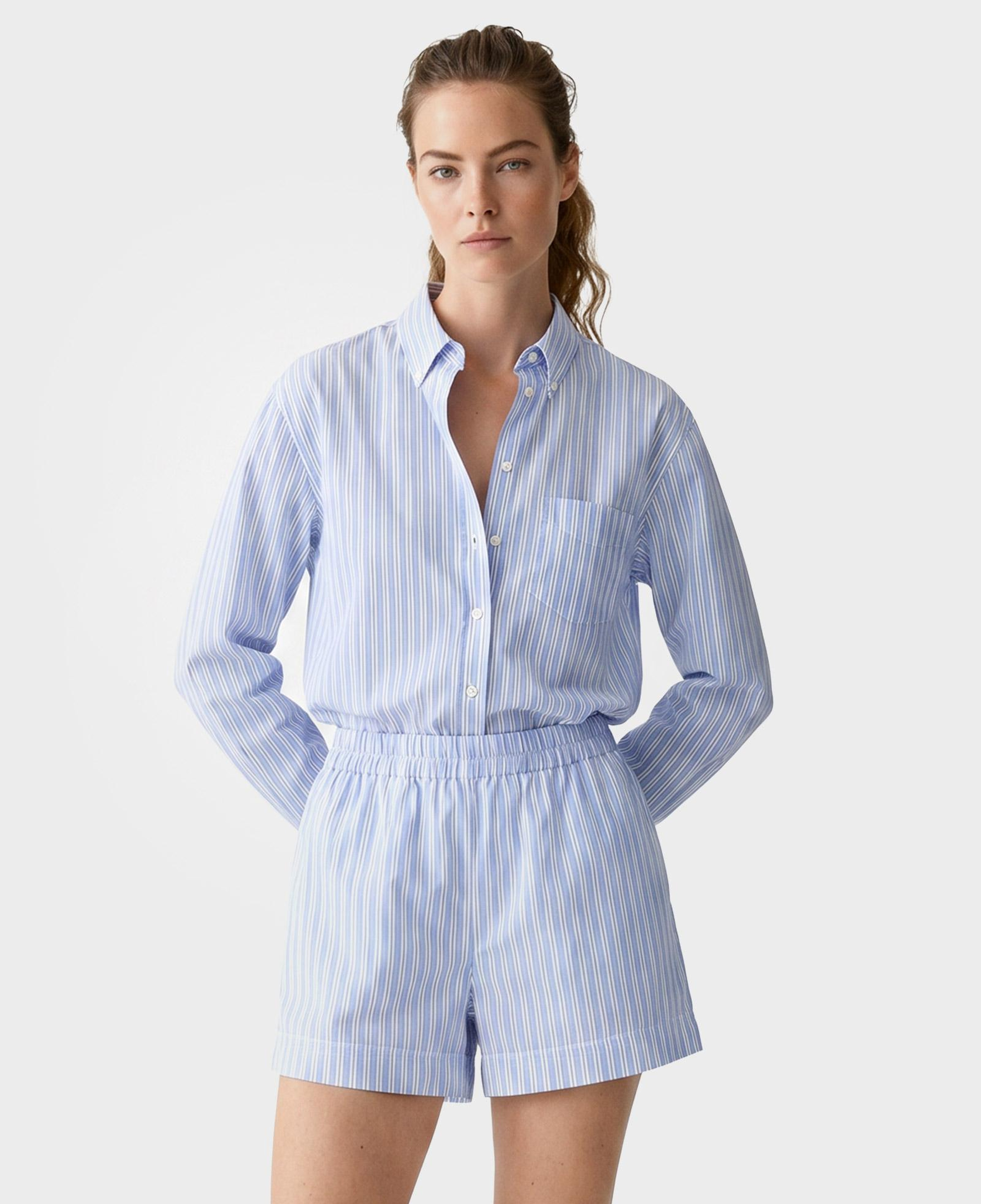 GANT Kadın Mavi Regular Fit Çizgili Gömlek