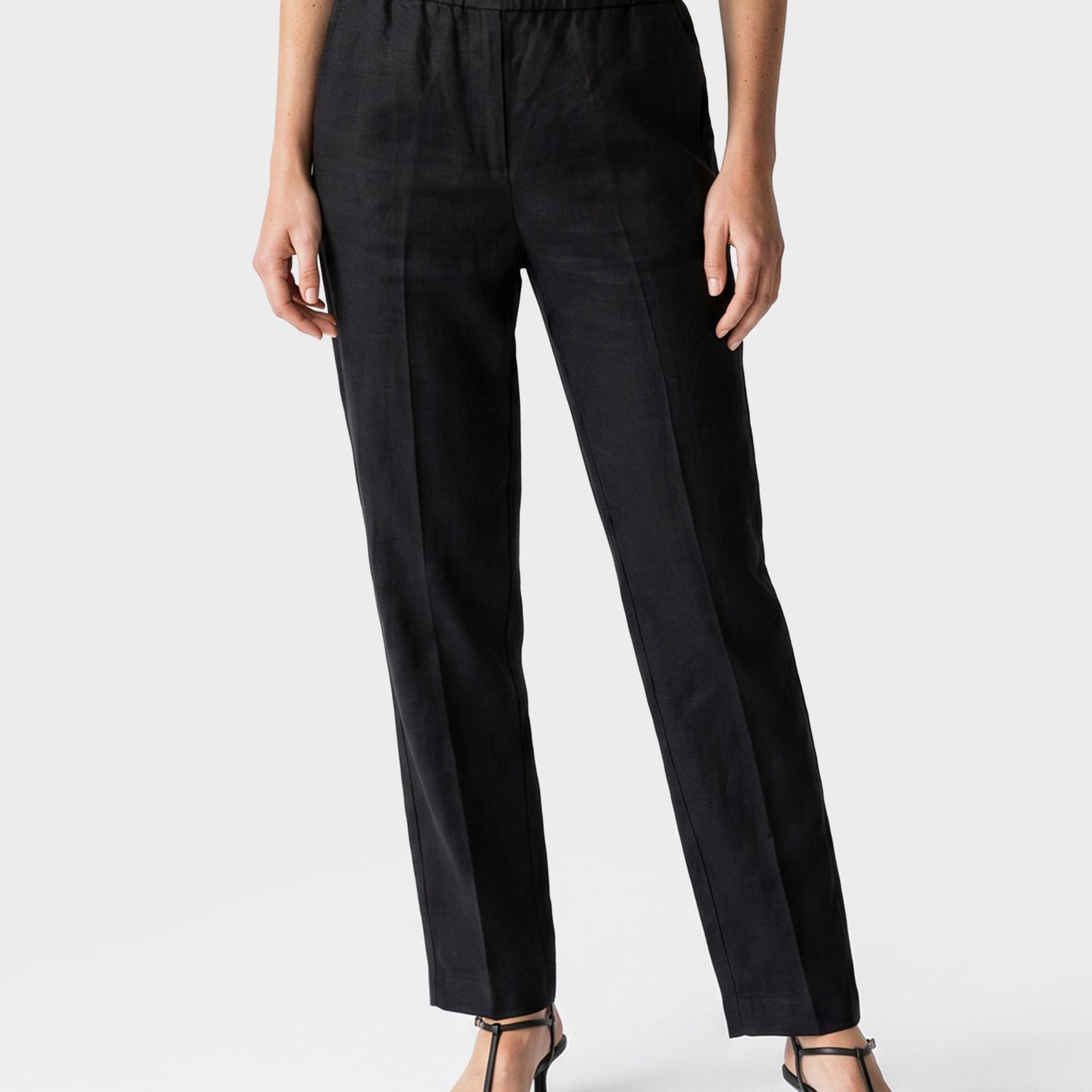 GANT Kadın Siyah Relaxed Fit Pantolon