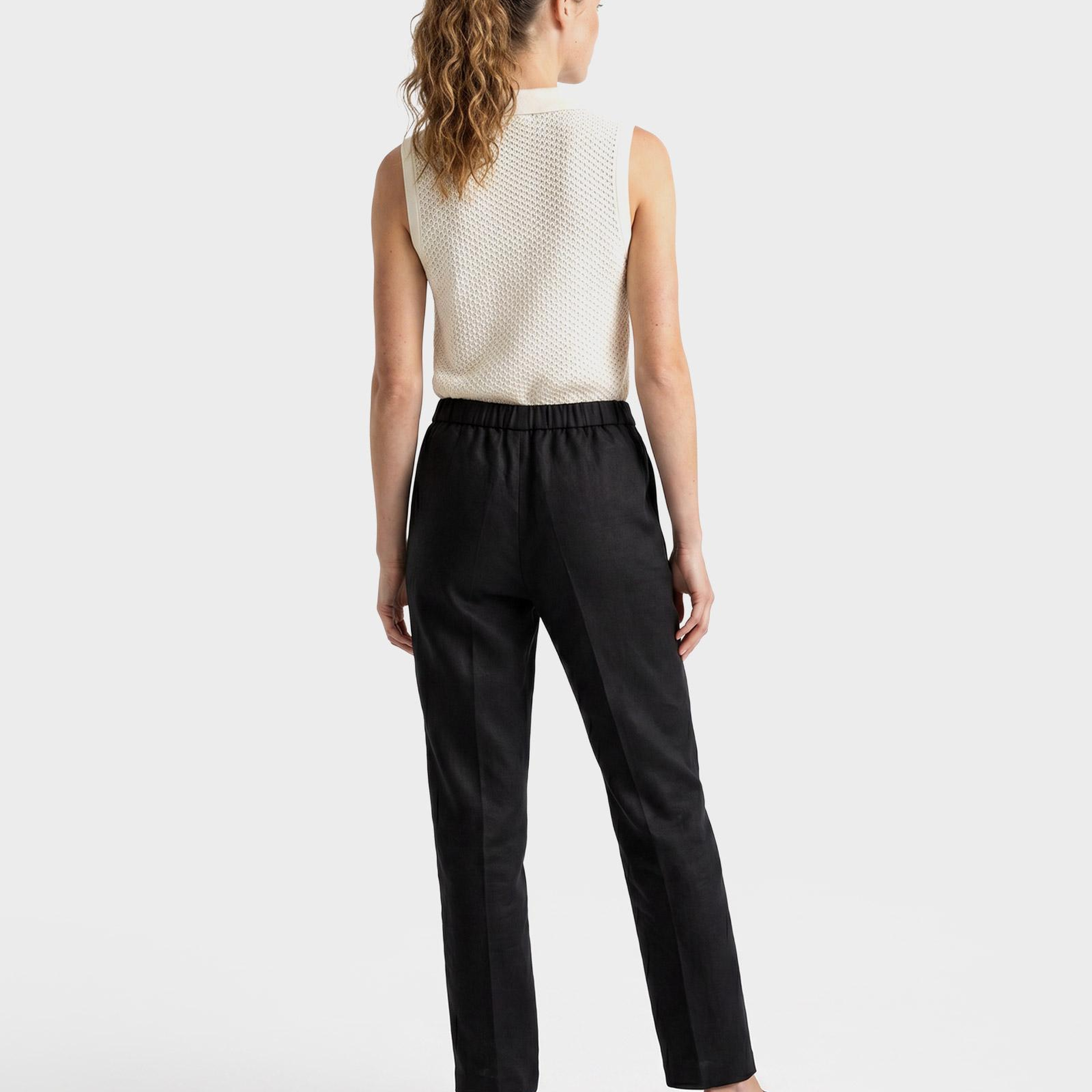 GANT Kadın Siyah Relaxed Fit Pantolon