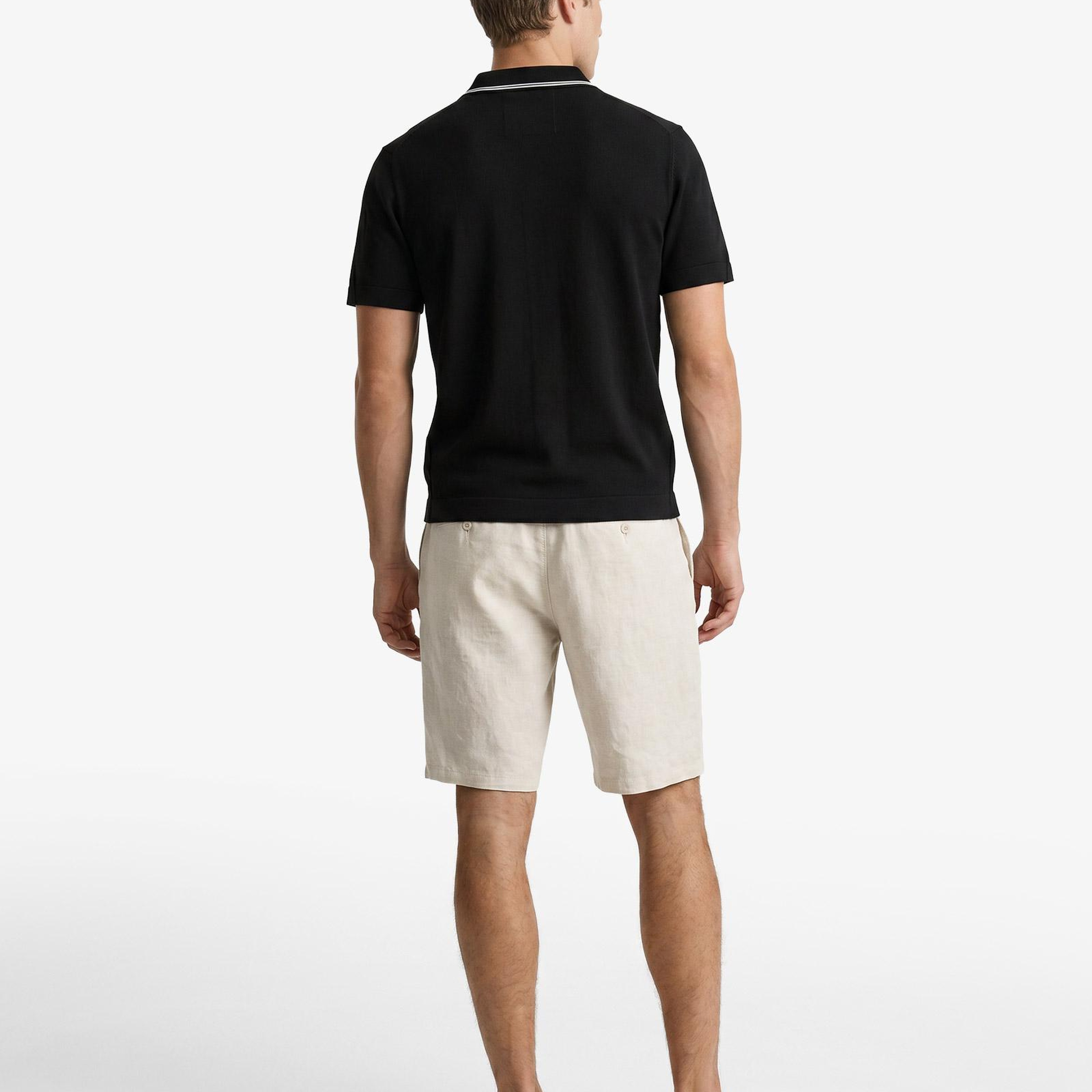 GANT Erkek Siyah Regular Fit Kısa Kollu Resort Yaka Gömlek