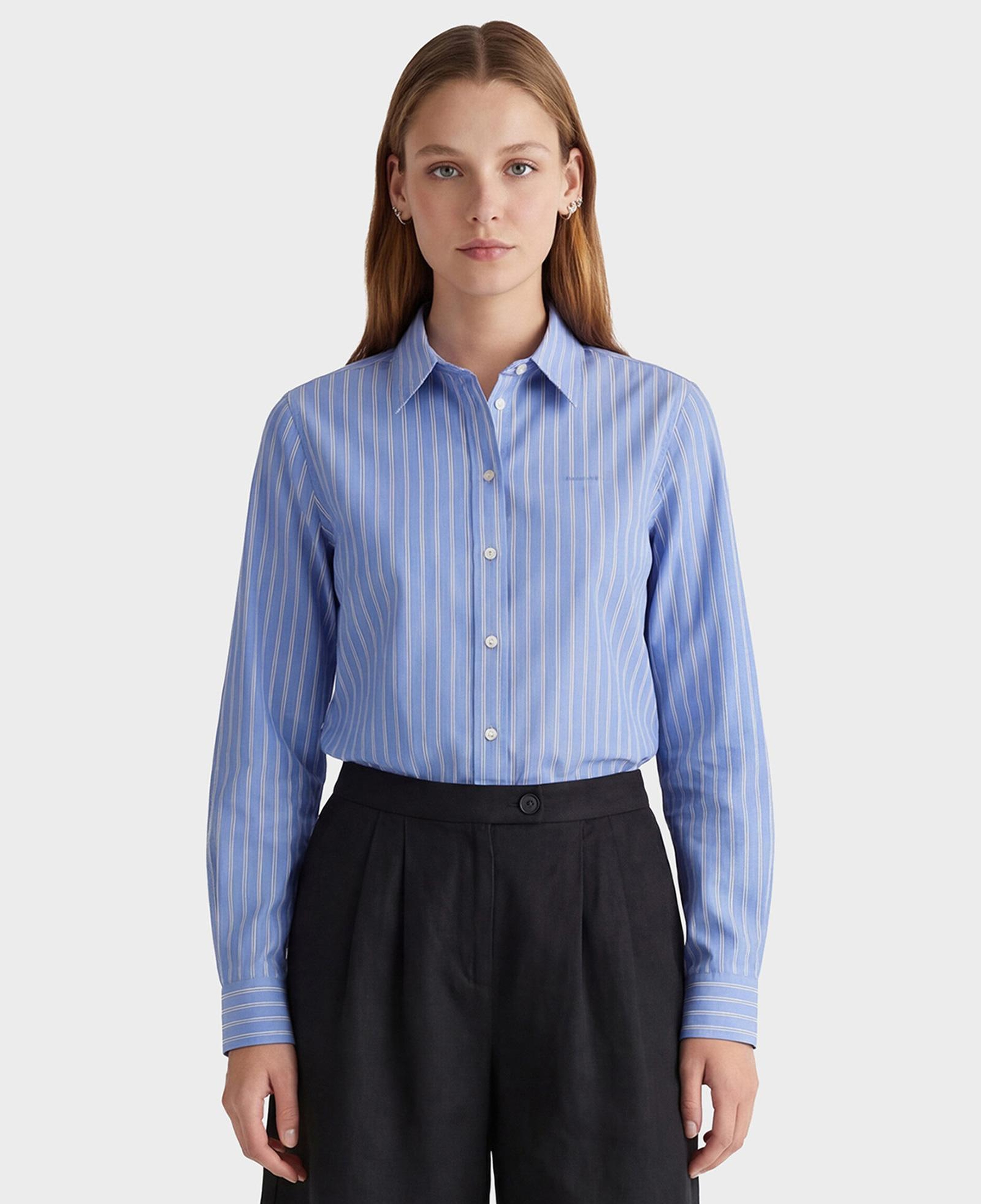 GANT Kadın Mavi Regular Fit Çizgili Gömlek
