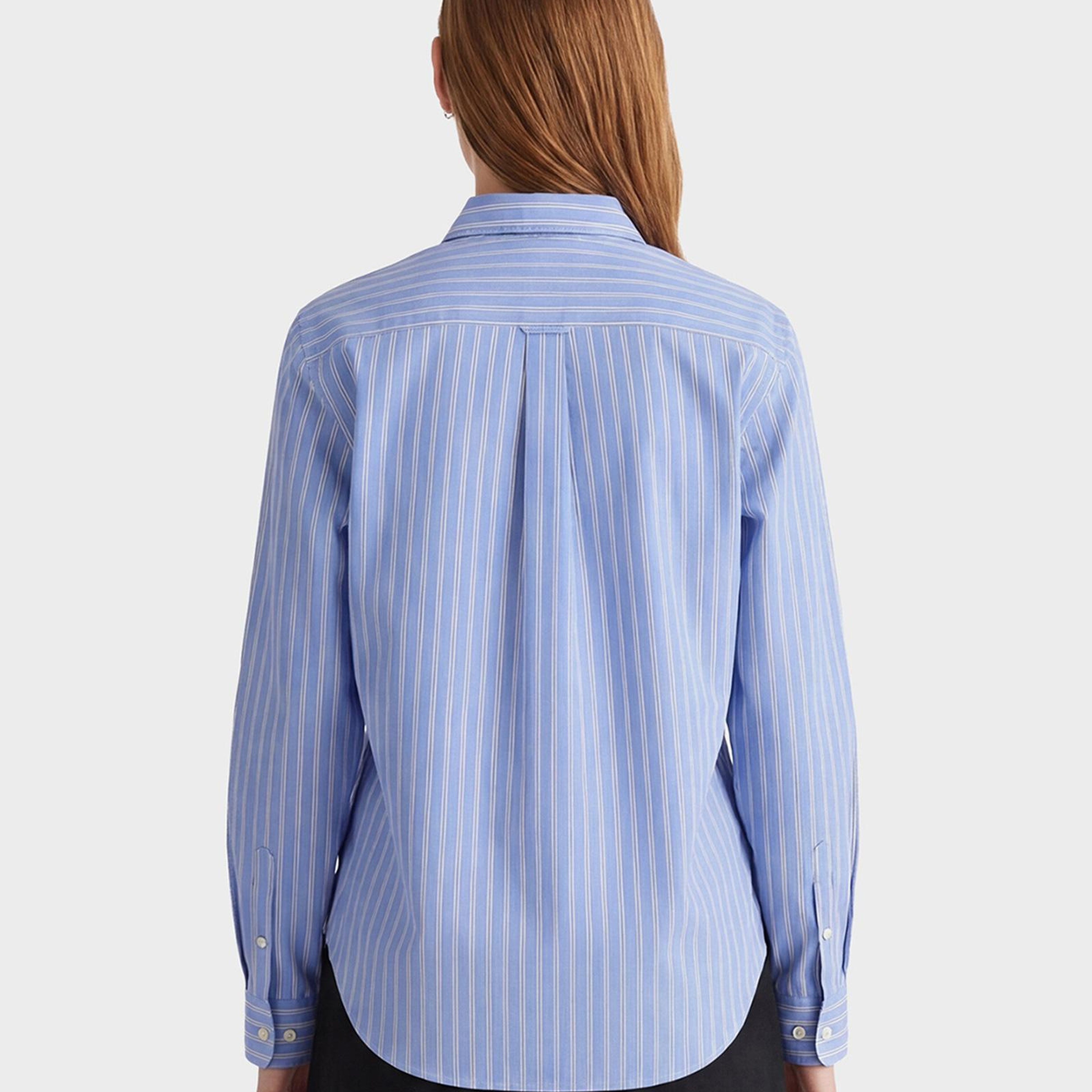 GANT Kadın Mavi Regular Fit Çizgili Gömlek