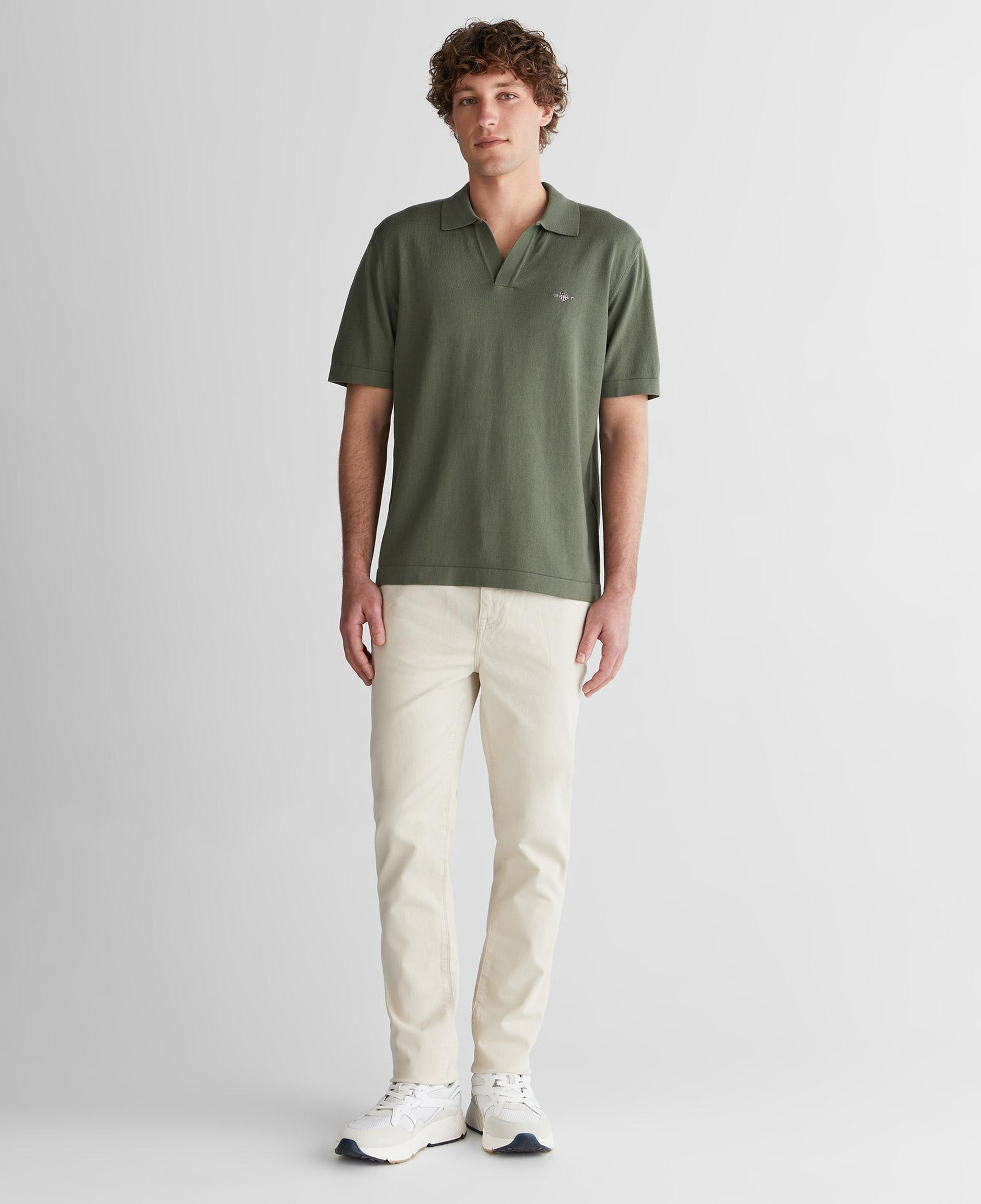 GANT Erkek Yeşil Regular Fit Polo Yaka Kısa Kollu Triko