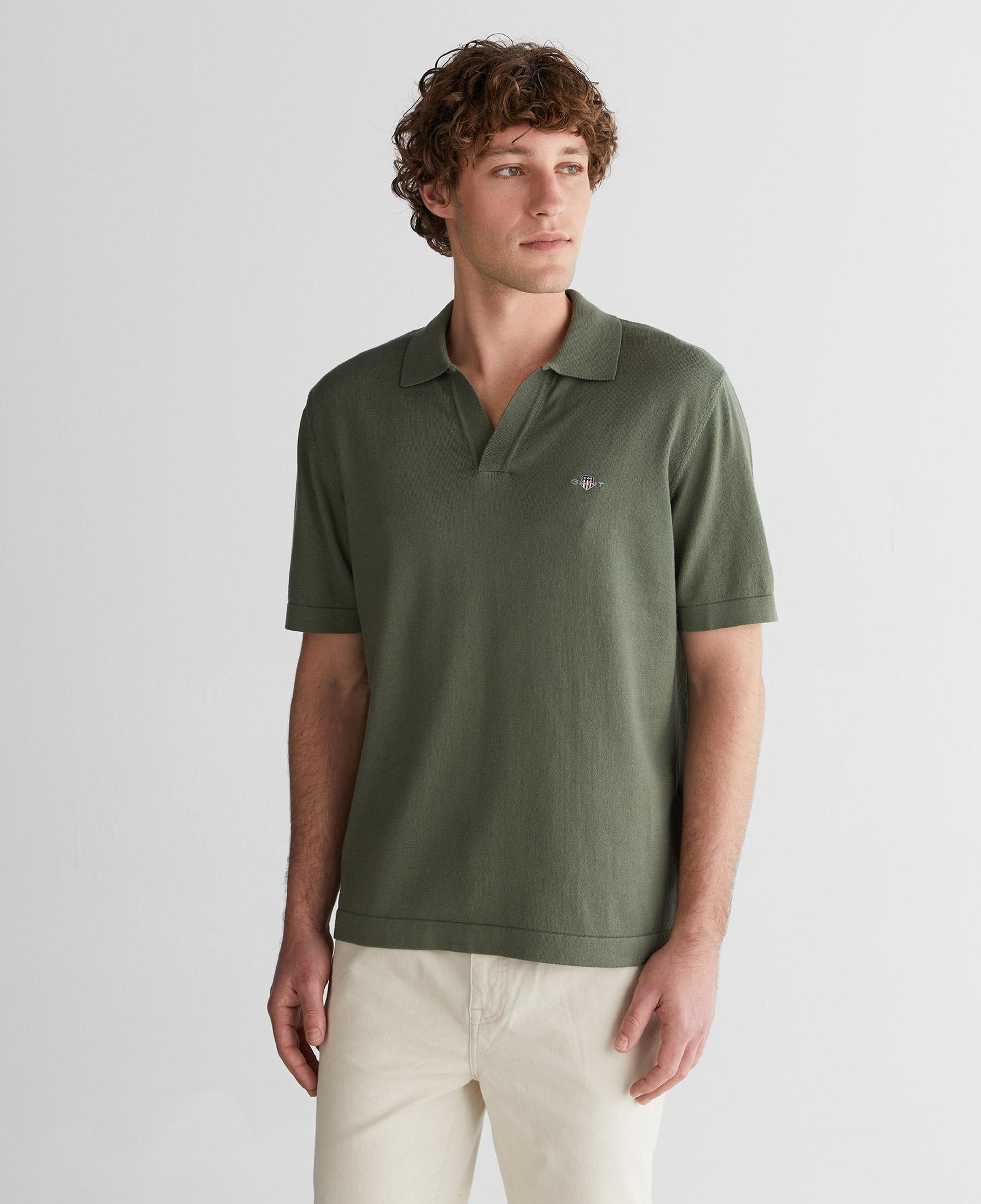 GANT Erkek Yeşil Regular Fit Polo Yaka Kısa Kollu Triko