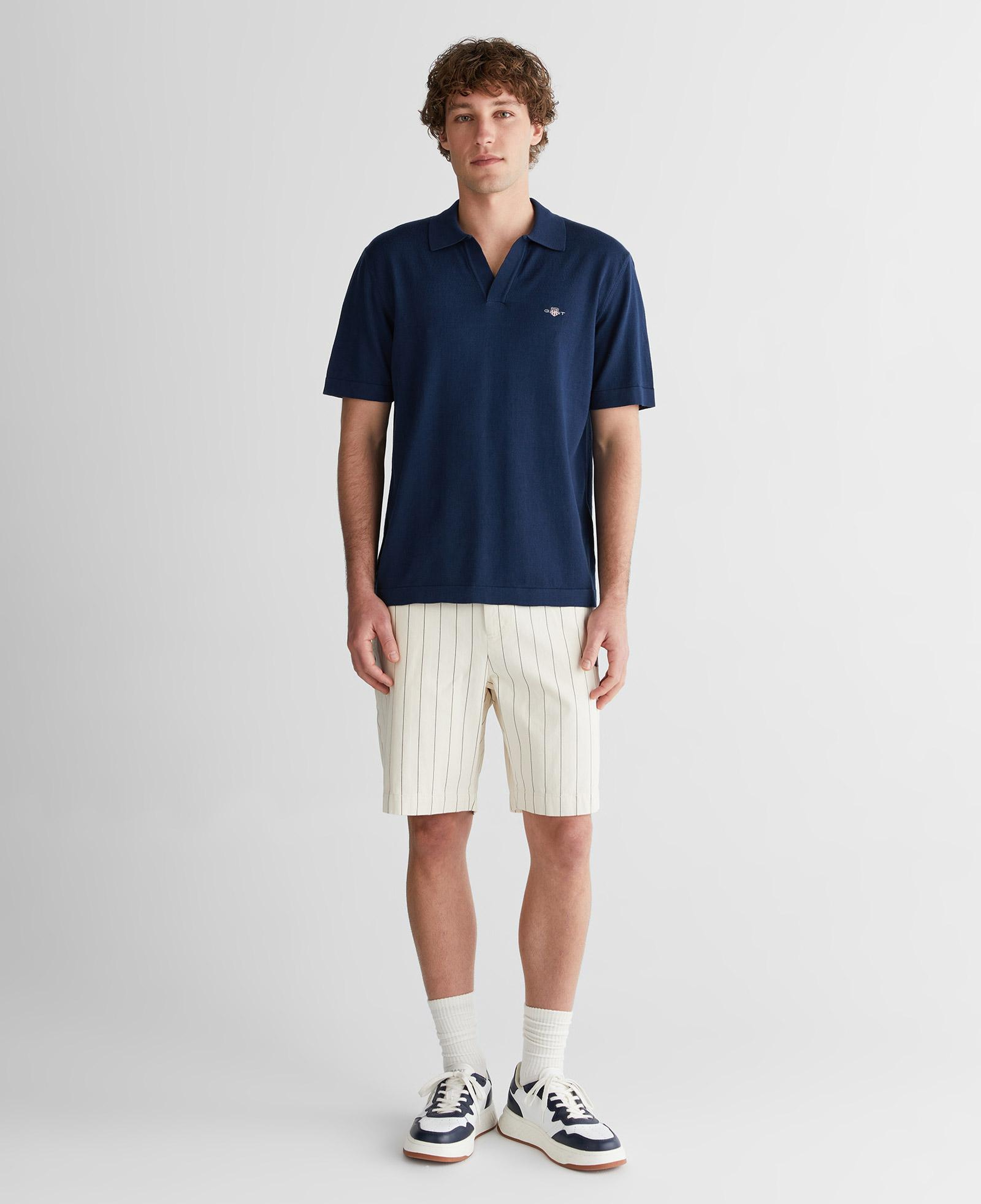 GANT Erkek Lacivert Regular Fit Polo Yaka Kısa Kollu Triko